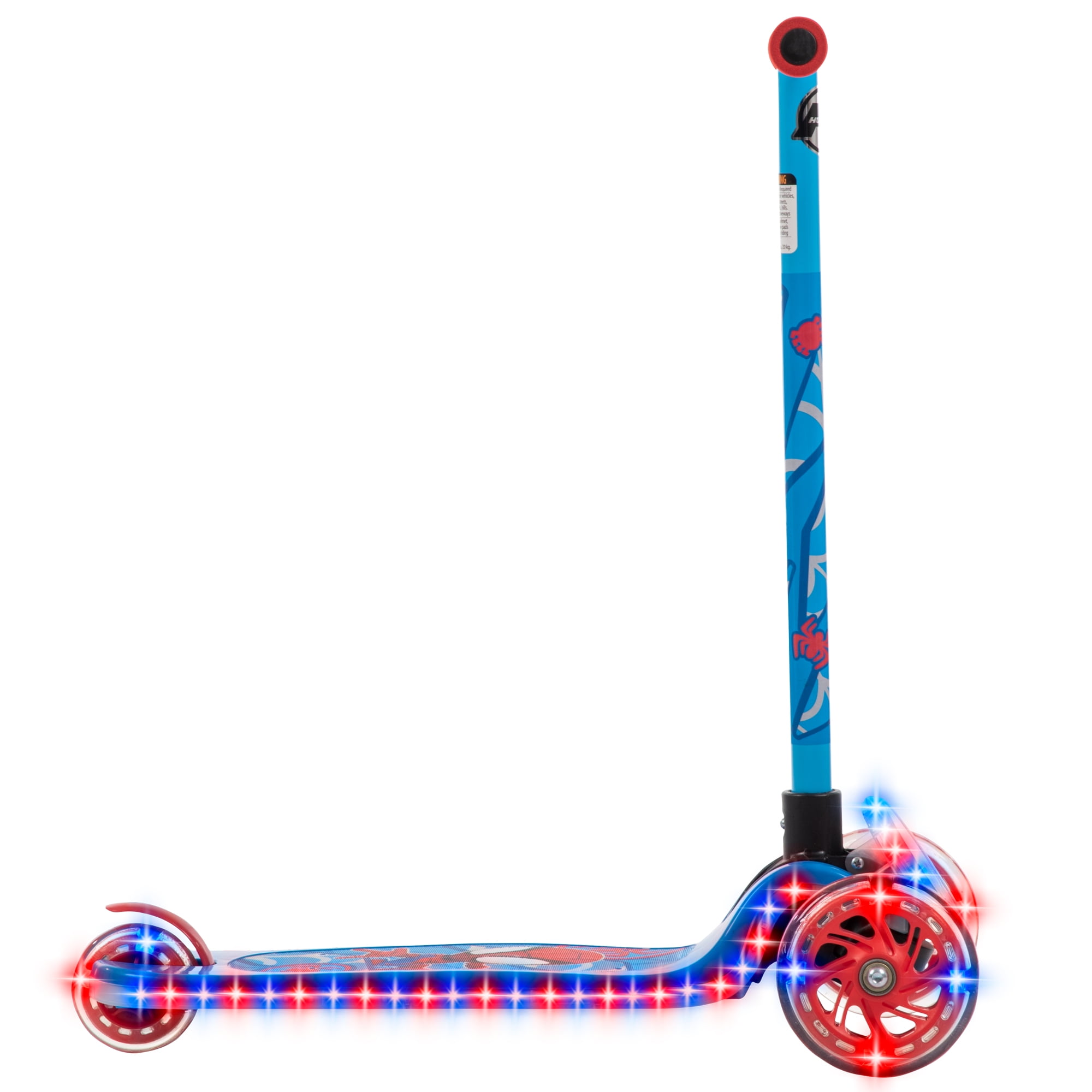 Huffy Marvel Spidey & His Amazing Friends Light-Up Toddler Scooter (Blue, 3-Wheel) 5vea2