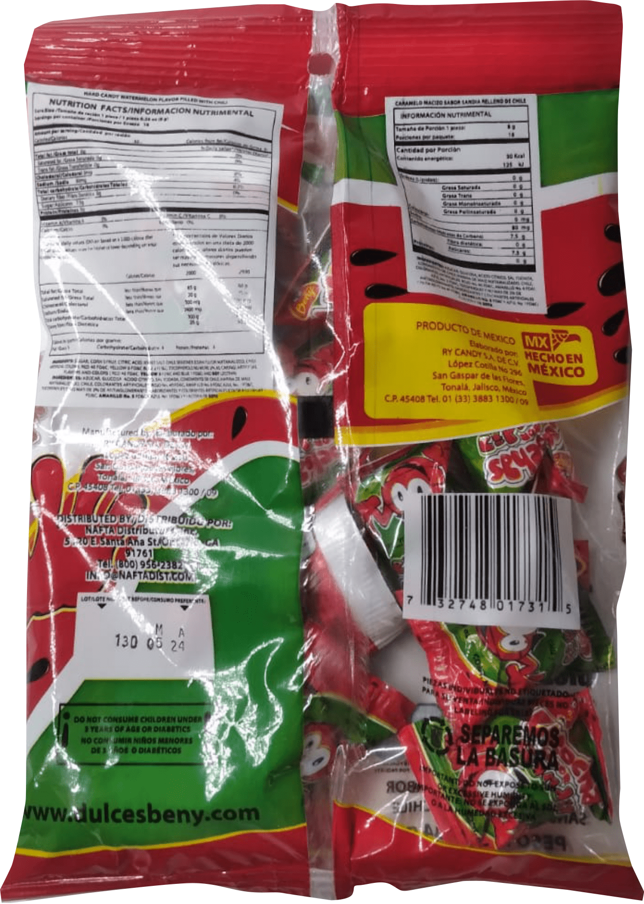 Beny Locochas Sandia Watermelon Hard Candy (Watermelon, 5.1 oz) rr69o