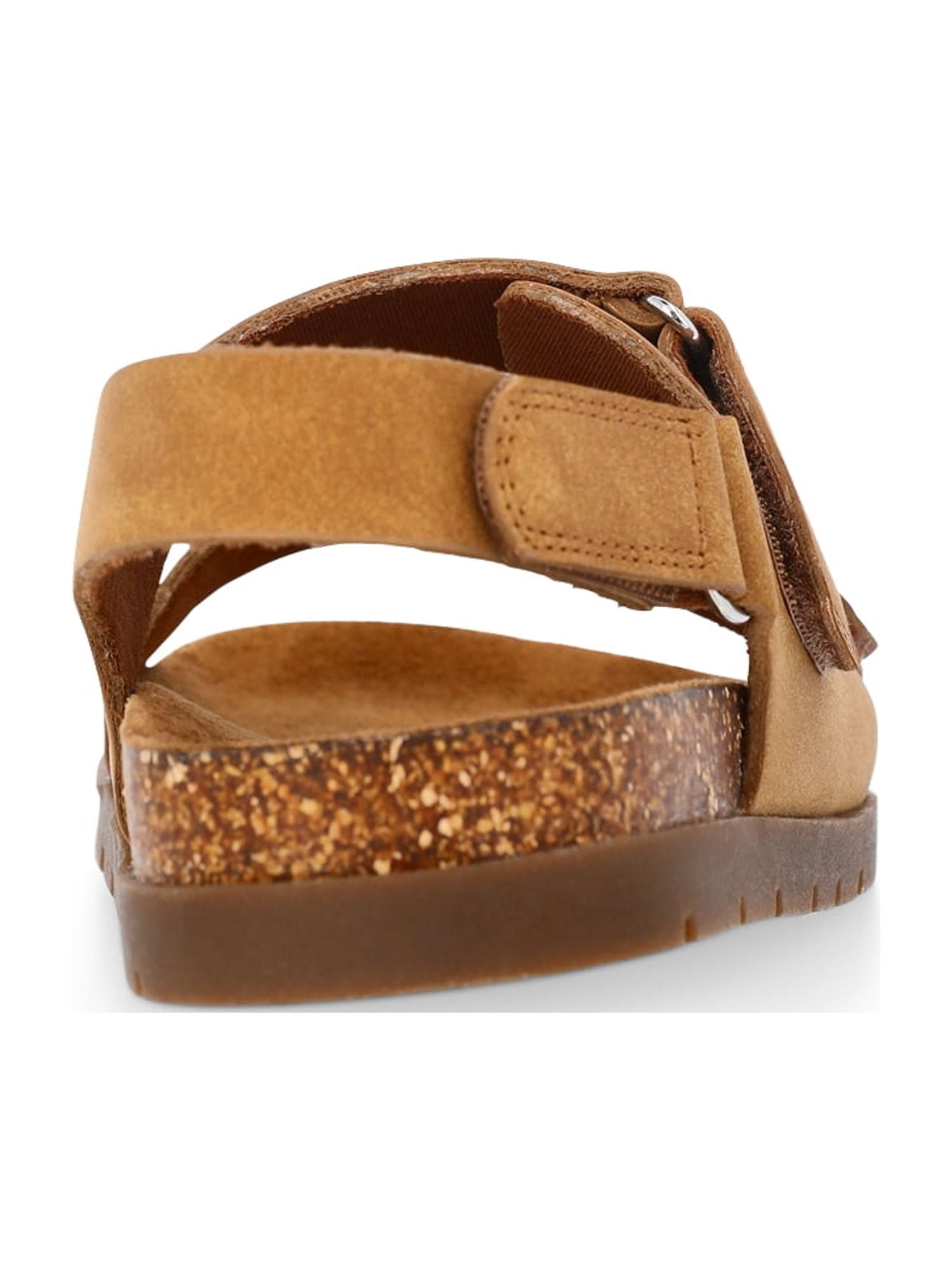 Wonder Nation Boys Two Buckle Sandals Adjustable Strap Comfort Footbed (Brown, 12 Little Kid) cmlm4