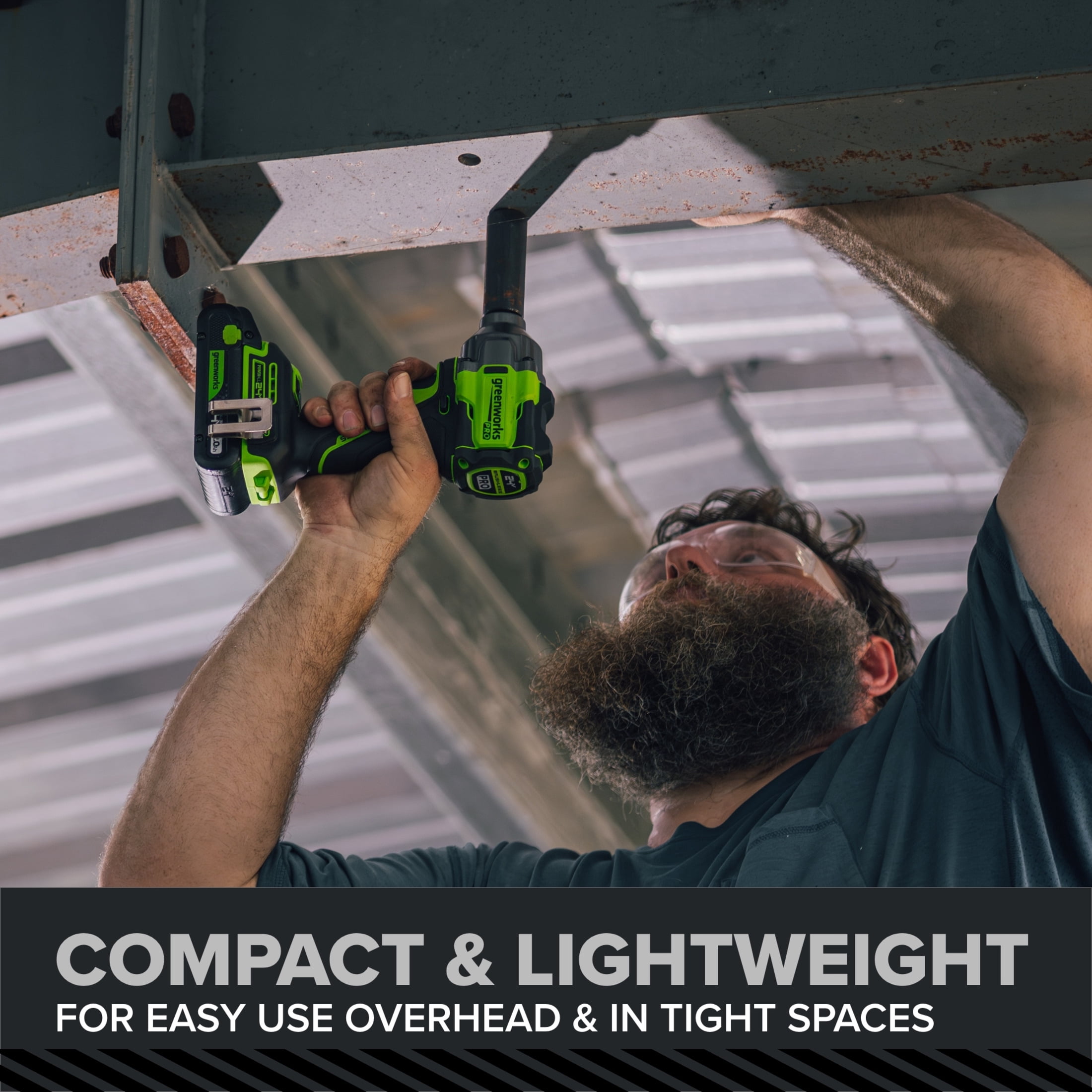 Greenworks Pro 24V 1/2-inch Cordless Impact Wrench with 560 ft-lb Breakaway Torque (Tool Only) 8nqa5