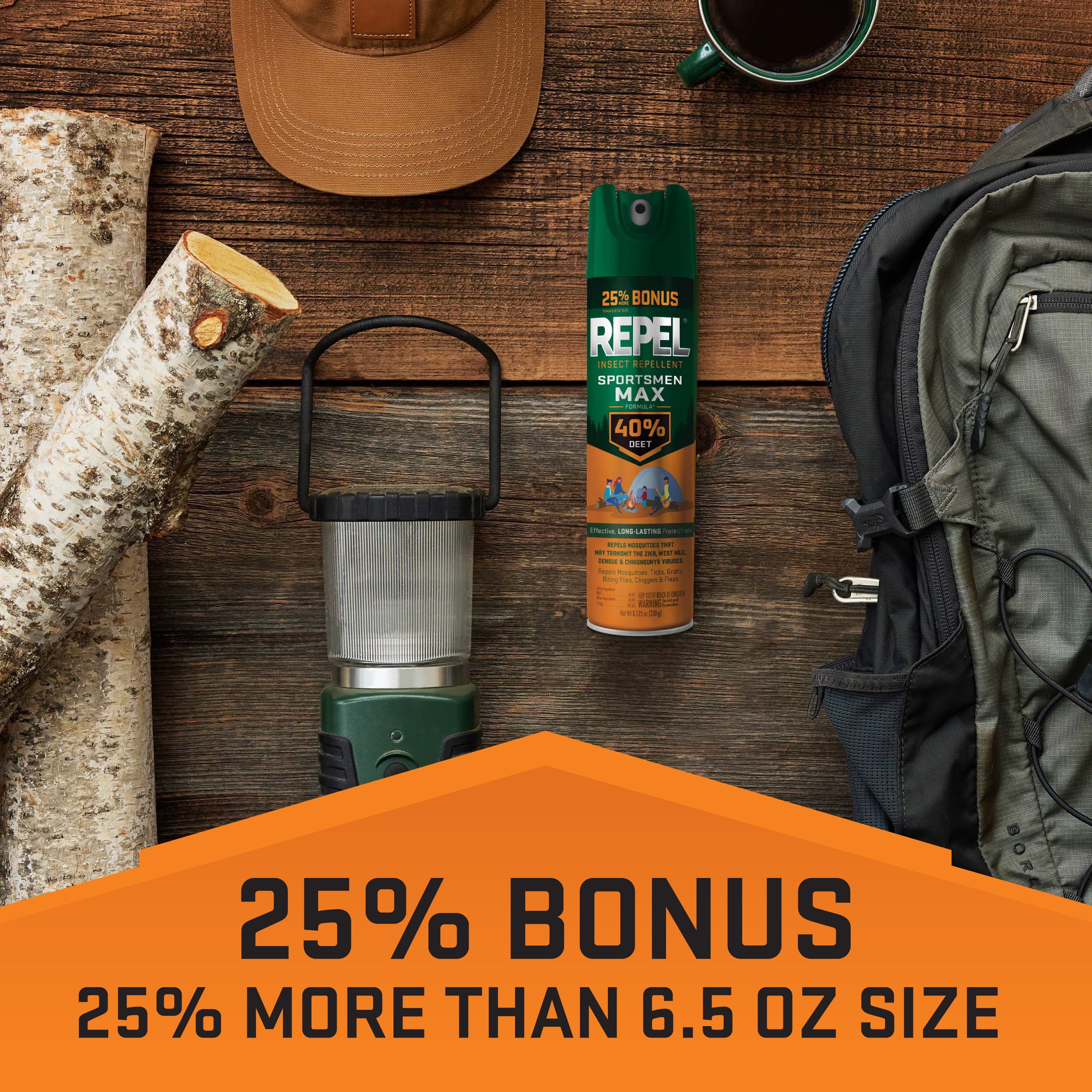 Repel Sportsmen Max Insect Repellent, Long-Lasting 40% DEET Formula for Outdoor Protection (8.125 oz) rdkp6