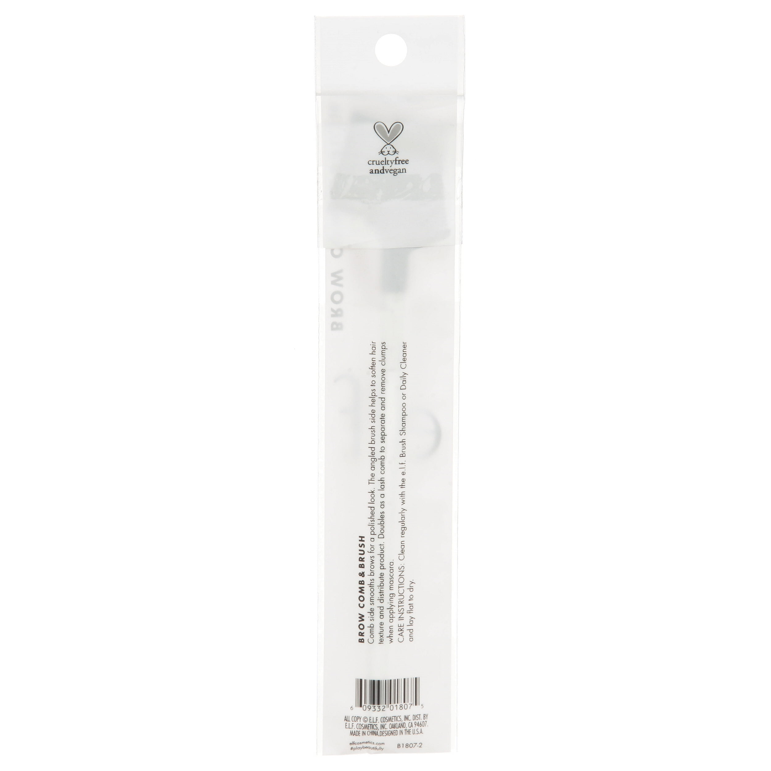 e.l.f. Cosmetics Brow Comb and Brush Dual-Ended Grooming Tool (Clear, 1 Count) 1ujyy