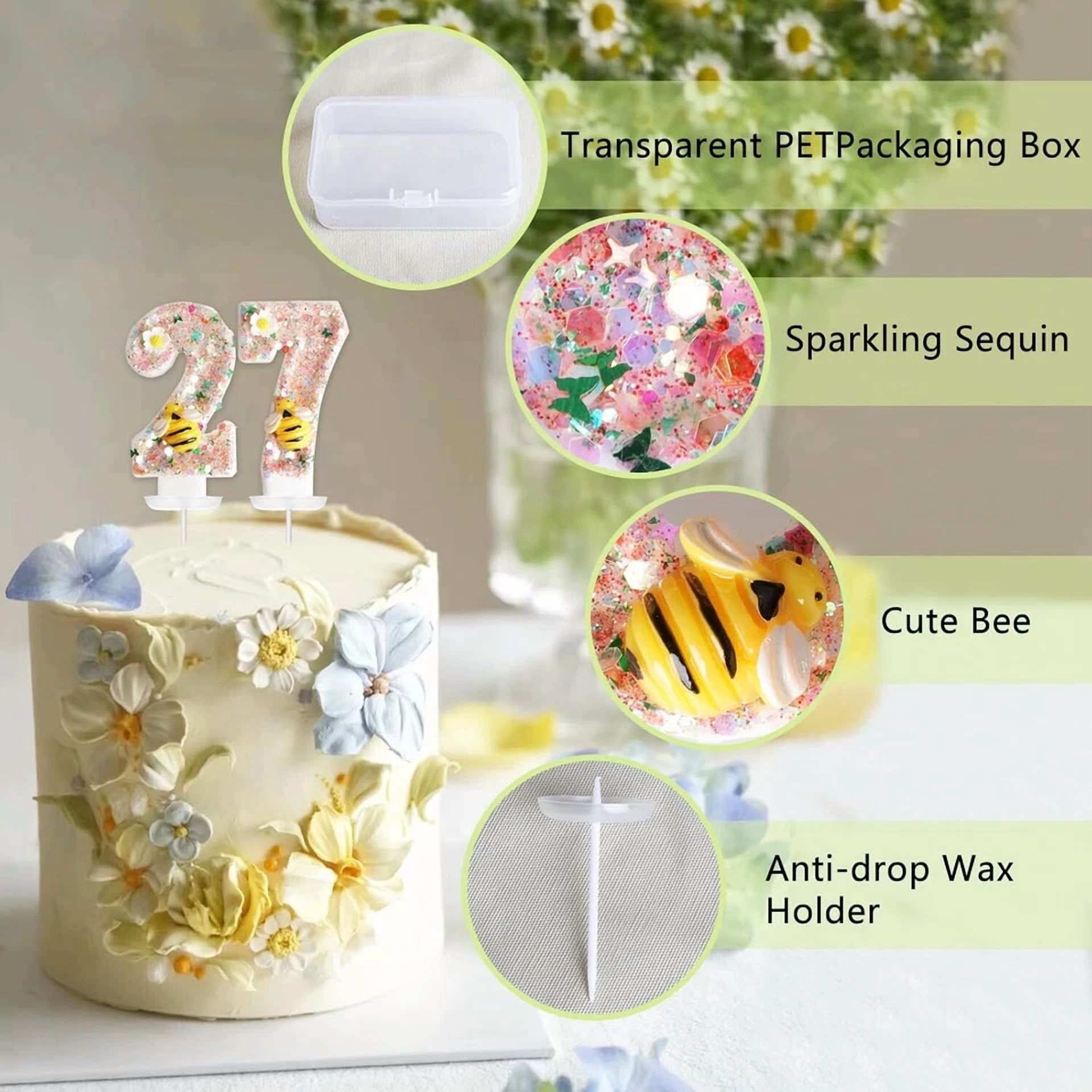 VAULT Birthday Number Candle (Yellow Bee, 2.95 in) tpqfl