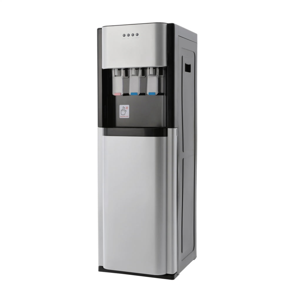 Generic Bottom-Loading Water Dispenser with Hot, Room & Cold Temperature Settings (Silver, Floor Standing) zxhnc