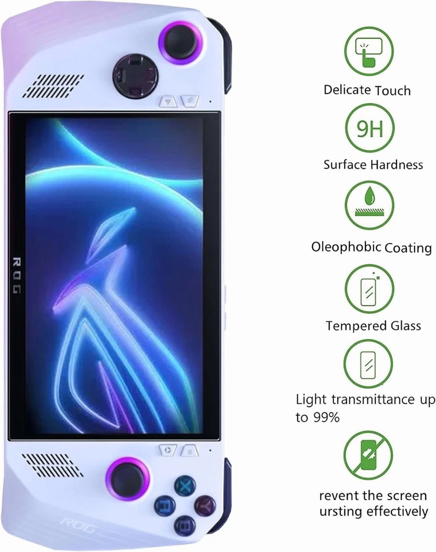 YANI Tempered Glass Screen Protector for Asus ROG Ally X 2024 and ROG Ally 2023 (2-Pack) a90c1