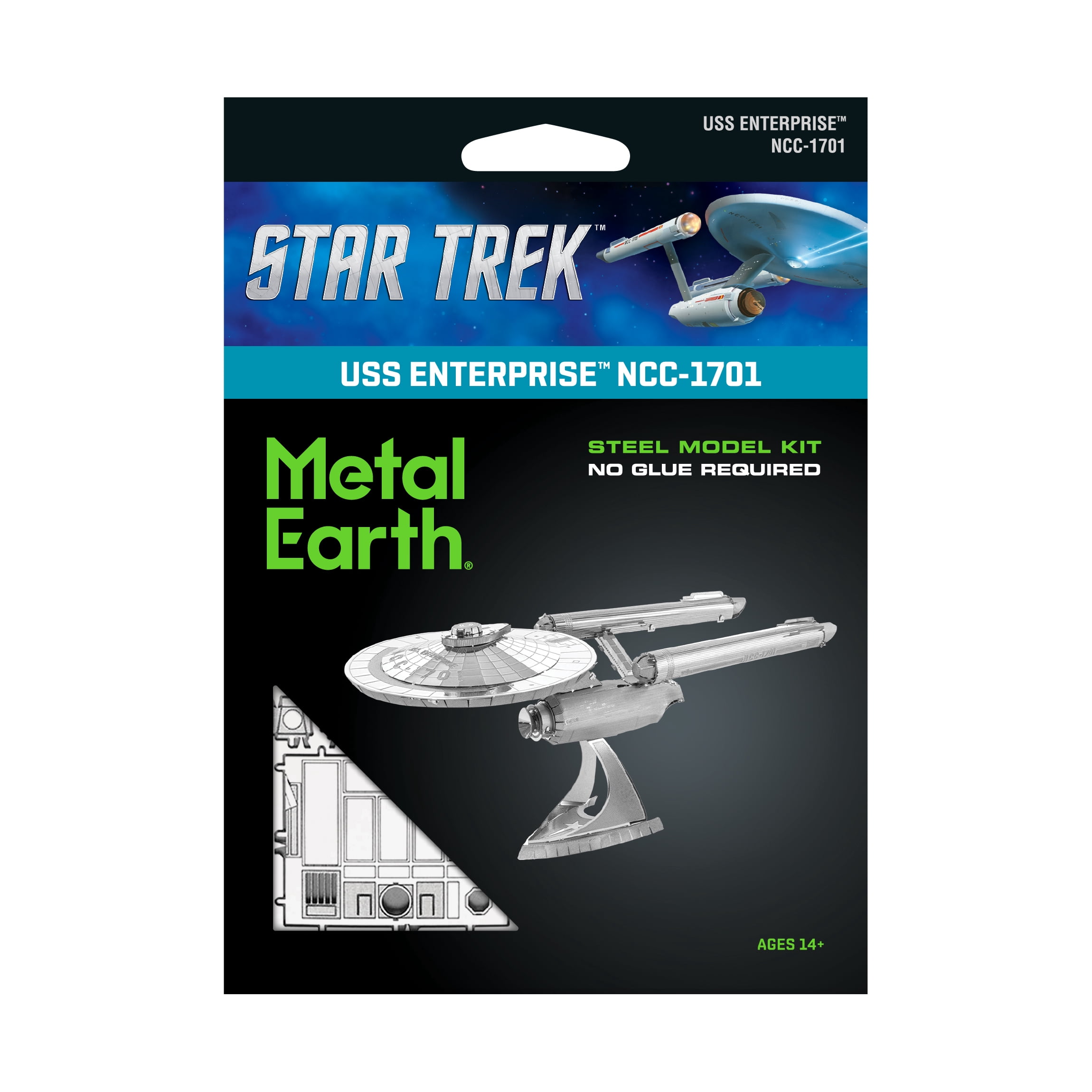 Fascinations Metal Earth 3D Metal Model Kit Star Trek U.S.S. Enterprise NCC-1701 (Silver, Small) 5cjln