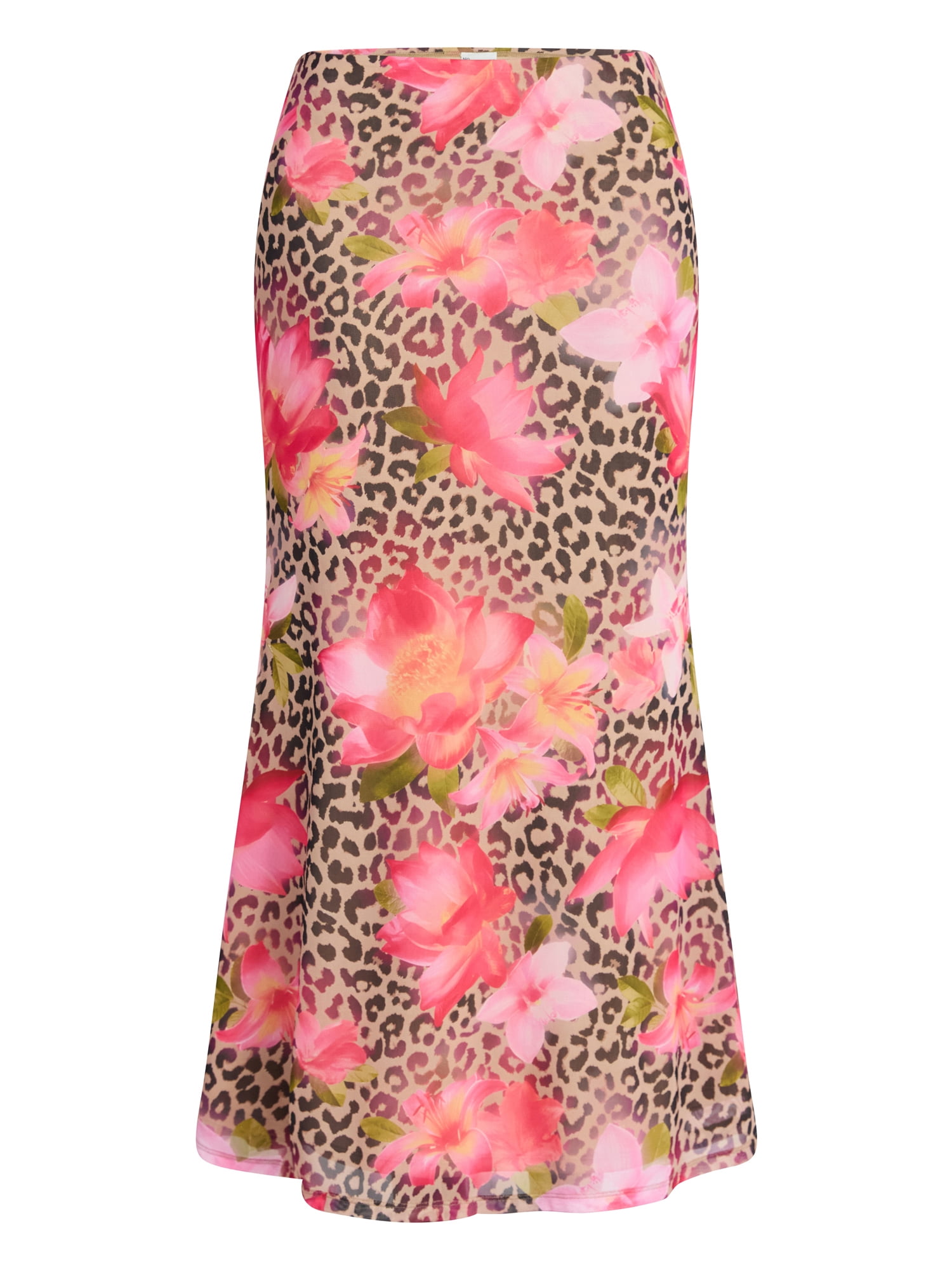 No Boundaries Women's Mesh Maxi Skirt (Allover Print, XXS-XXL) o9fp1