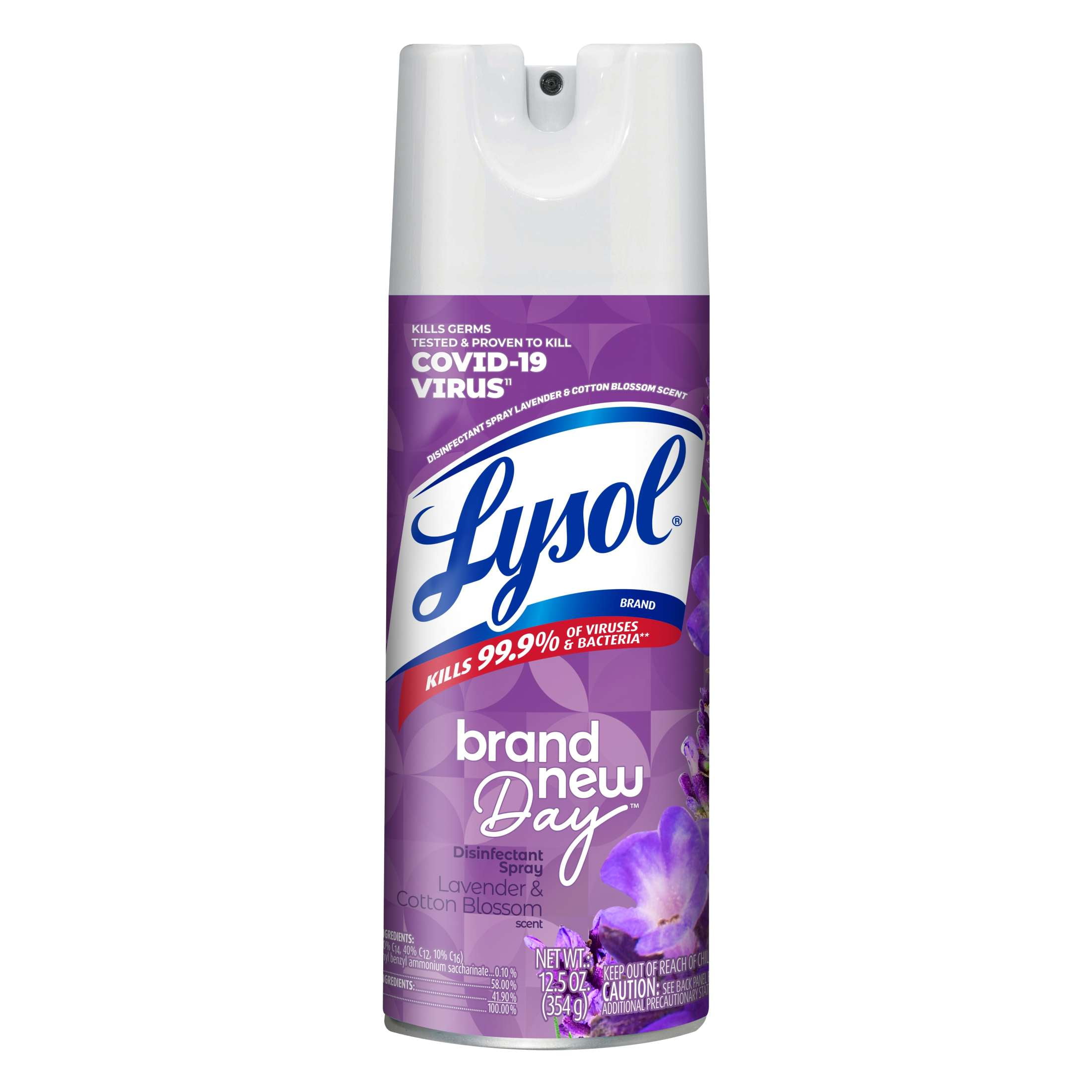 Lysol Disinfectant Spray, Antibacterial Surface Sanitizer, Lavender & Cotton Blossom (12.5 oz) 6uwya