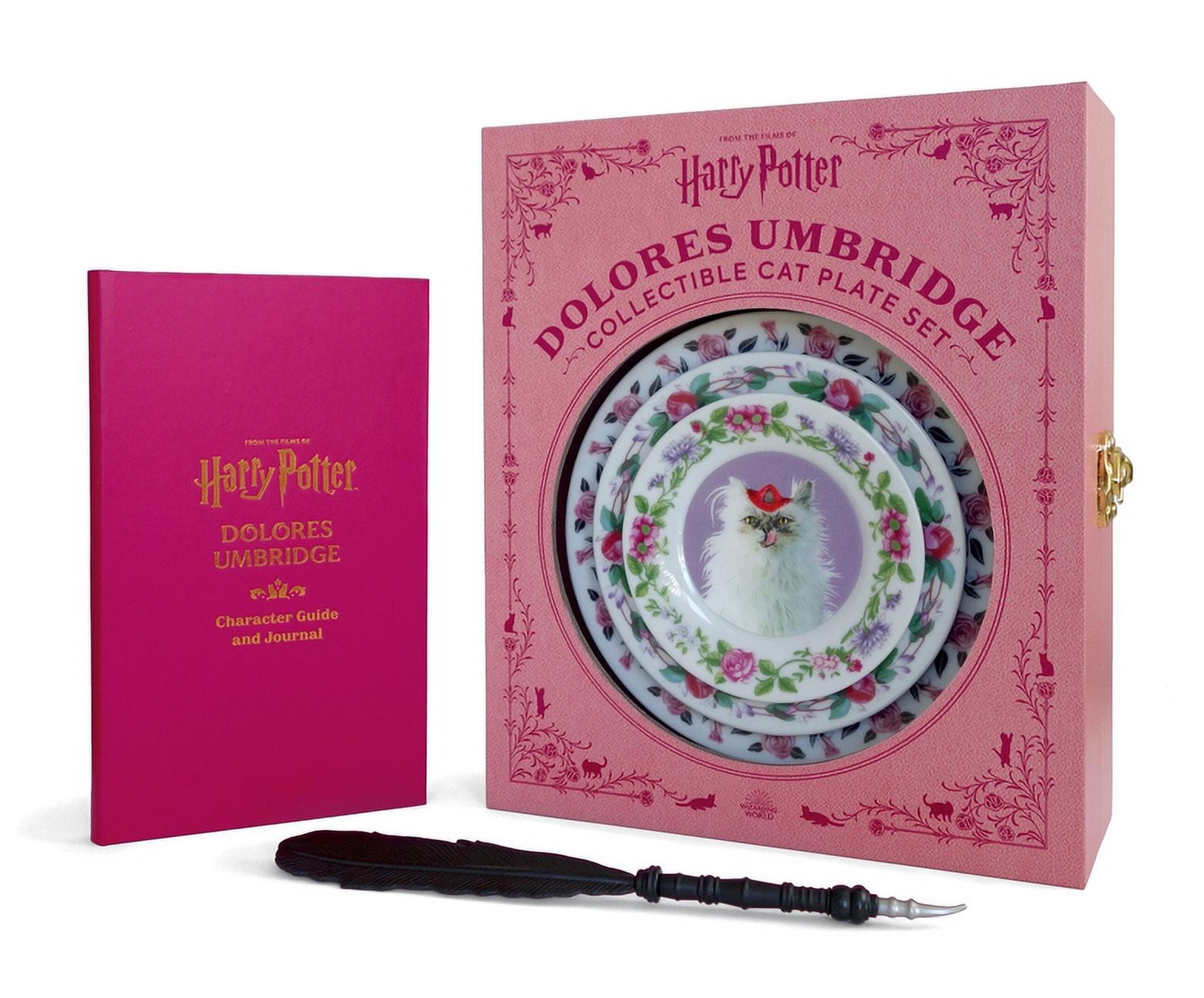 Donald Lemke Harry Potter Dolores Umbridge Collectible Cat Plate Set (3-Piece Kit, 4.5 in to 6.5 in) g4j4m