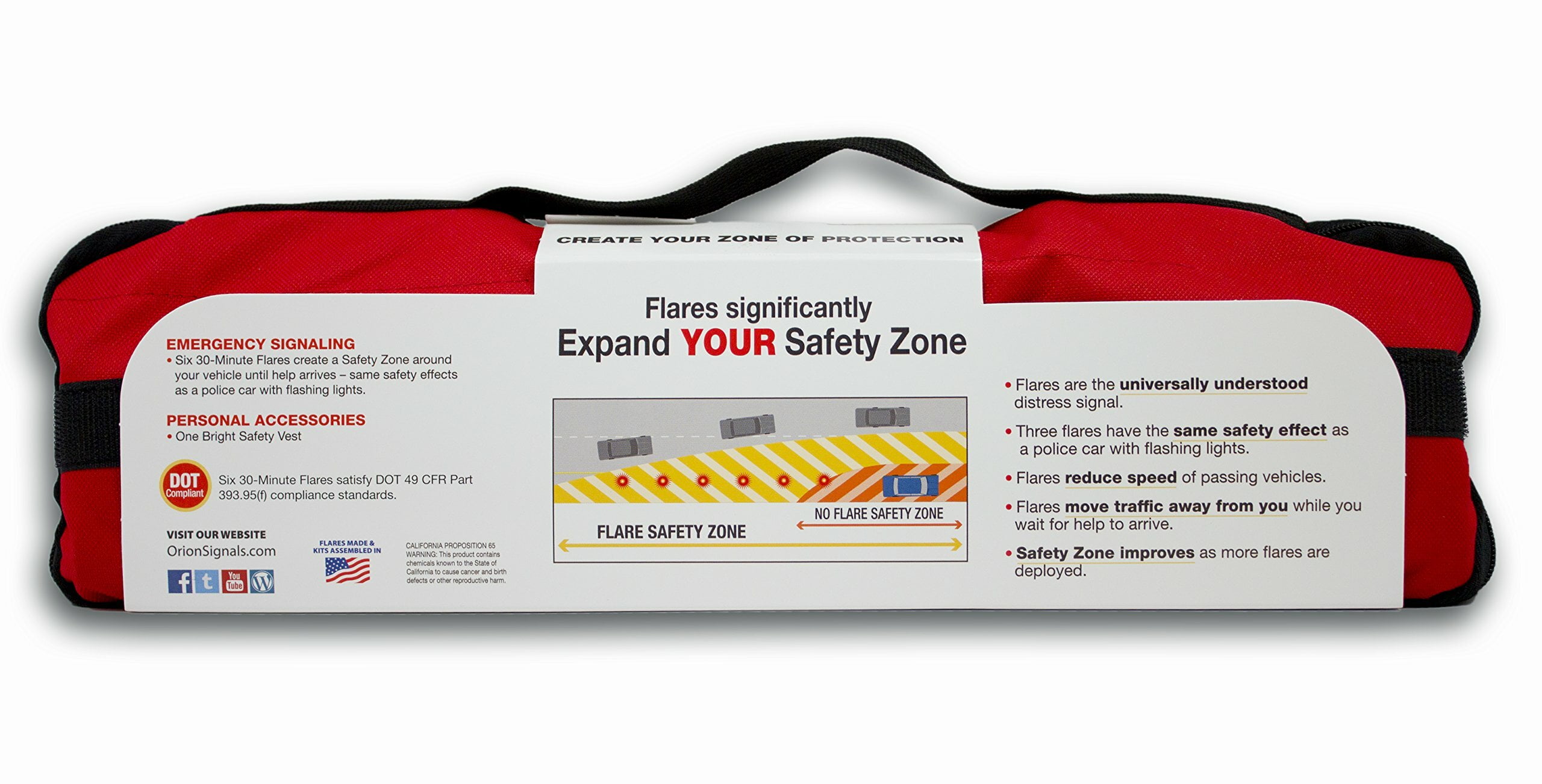 Orion Safety Products Emergency Road Flares (Red, 6 Pack) jxl2t
