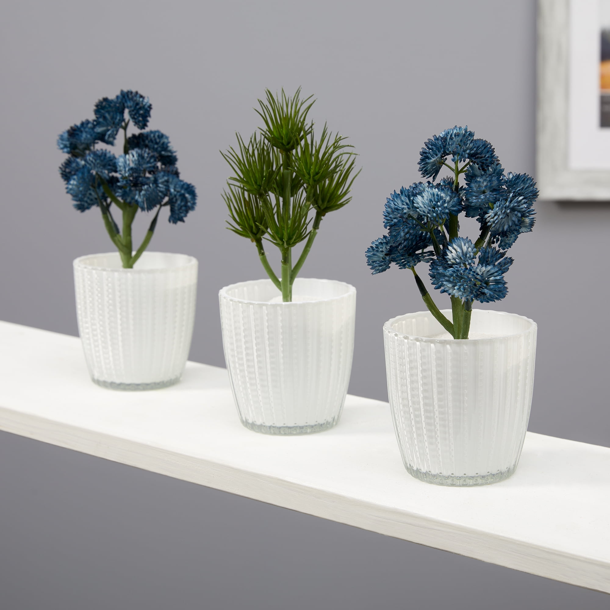 Mainstays Artificial Succulent Blue Sedum Pick (Blue, 3.4 in x 7.4 in) 4pa5v