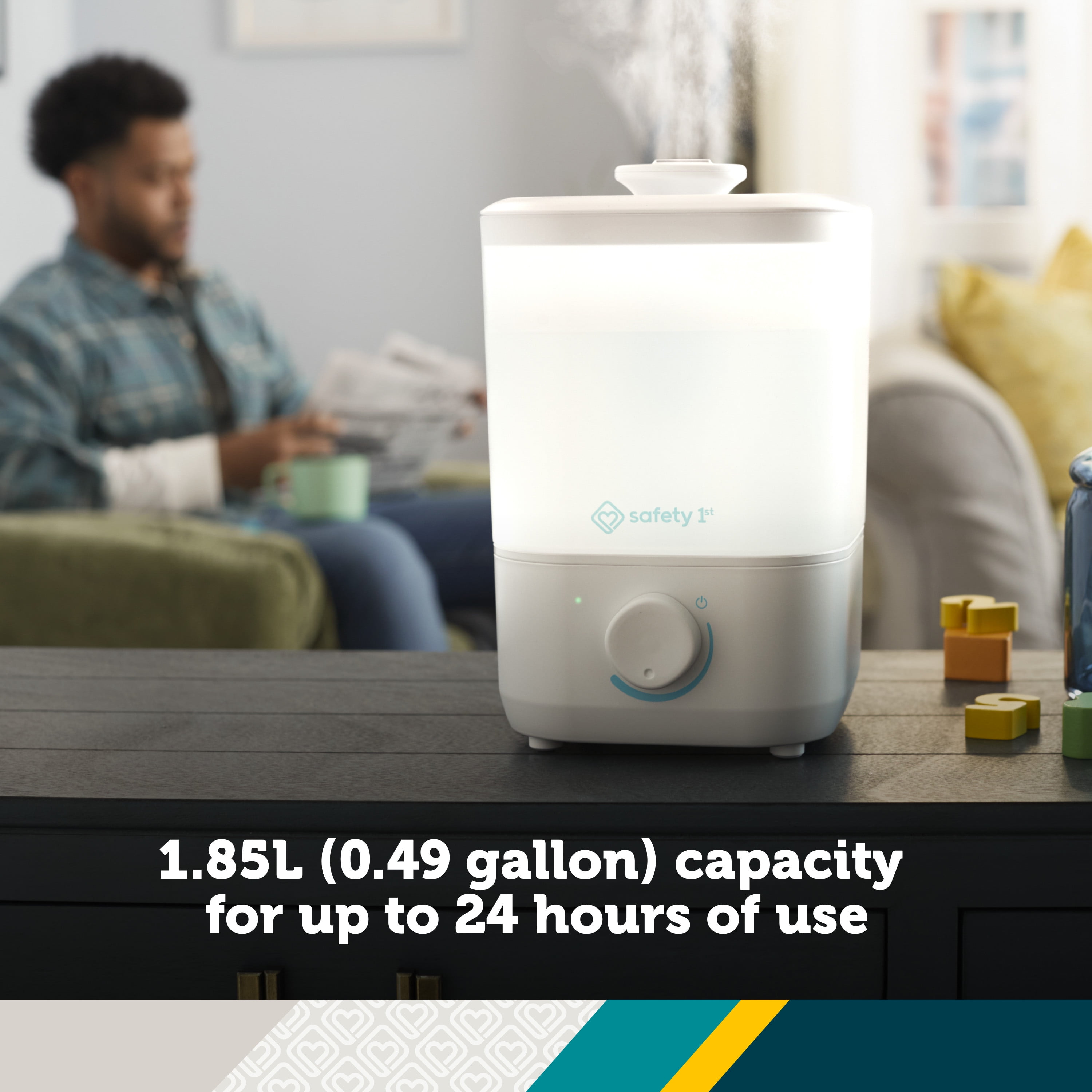 Safety 1st Easy-Fill Ultrasonic Cool Mist Humidifier (White, 0.5 gal) k3r5k