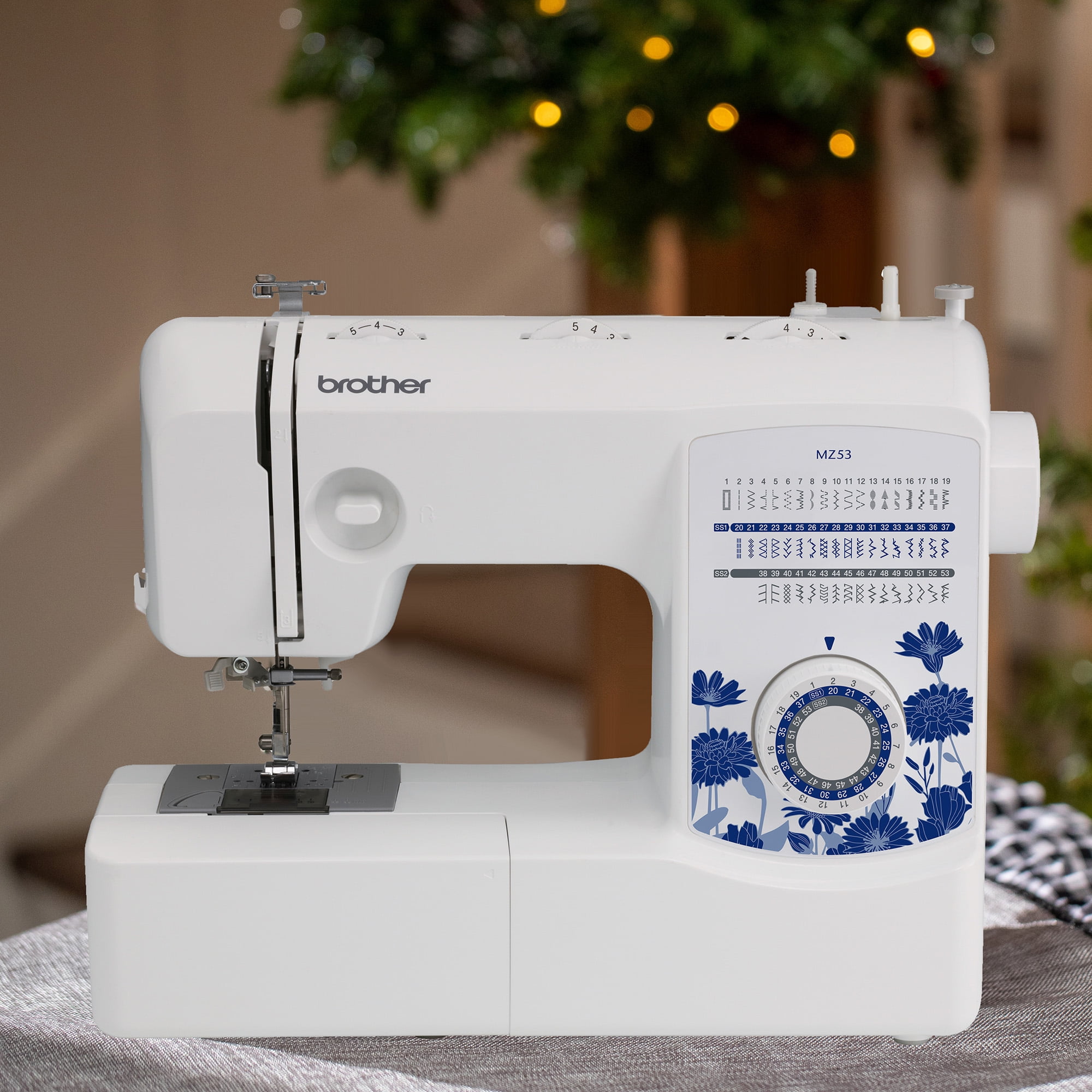 Brother MZ53 Mechanical Sewing Machine with 53 Built-In Stitches and Free Arm (12.32 lb) 3xth7
