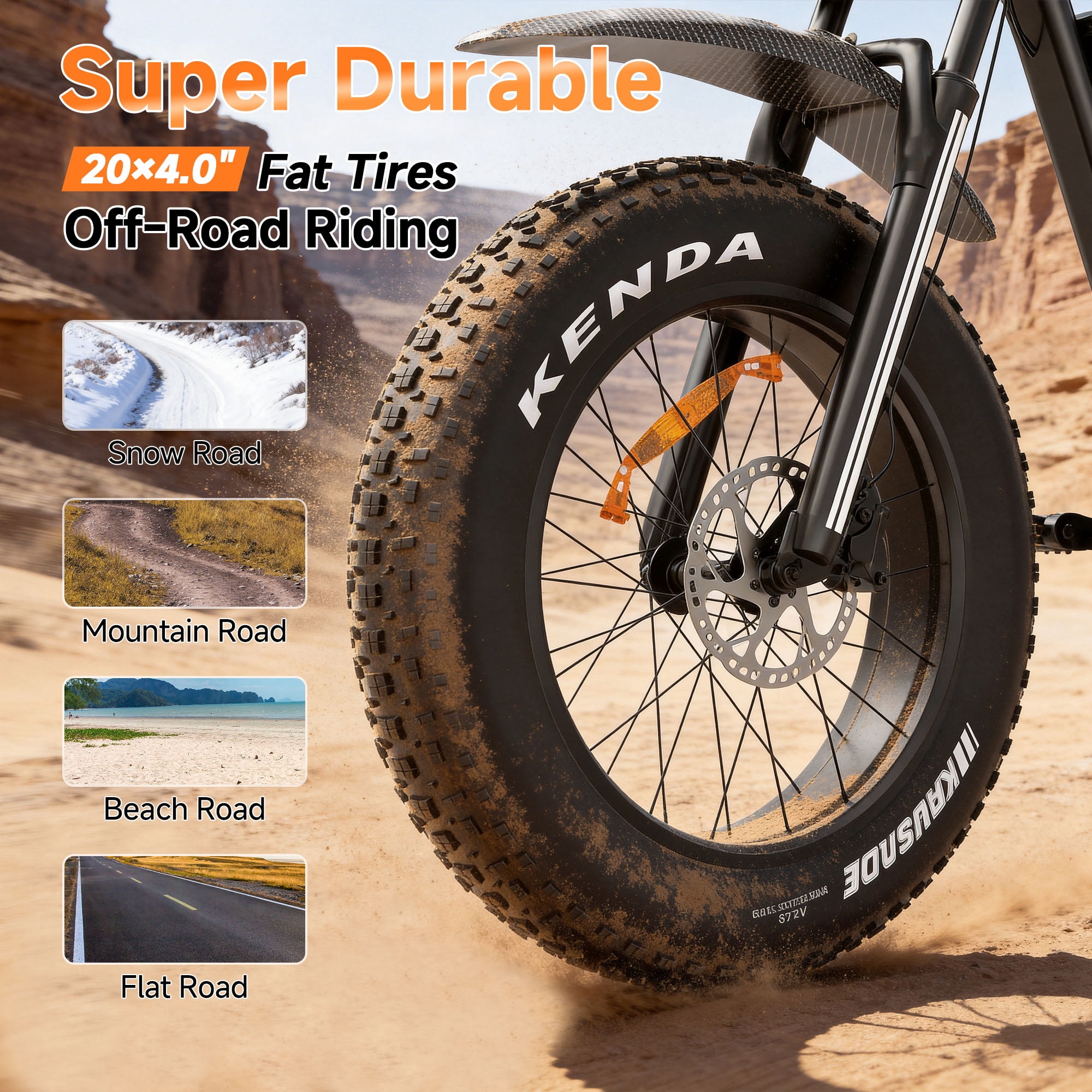 Bluvall 3000W Electric Dirt Bike, All-Terrain Fat Tire E-Motorcycle, Full Suspension & Hydraulic Brakes (Black, 20 in) 7y1ky