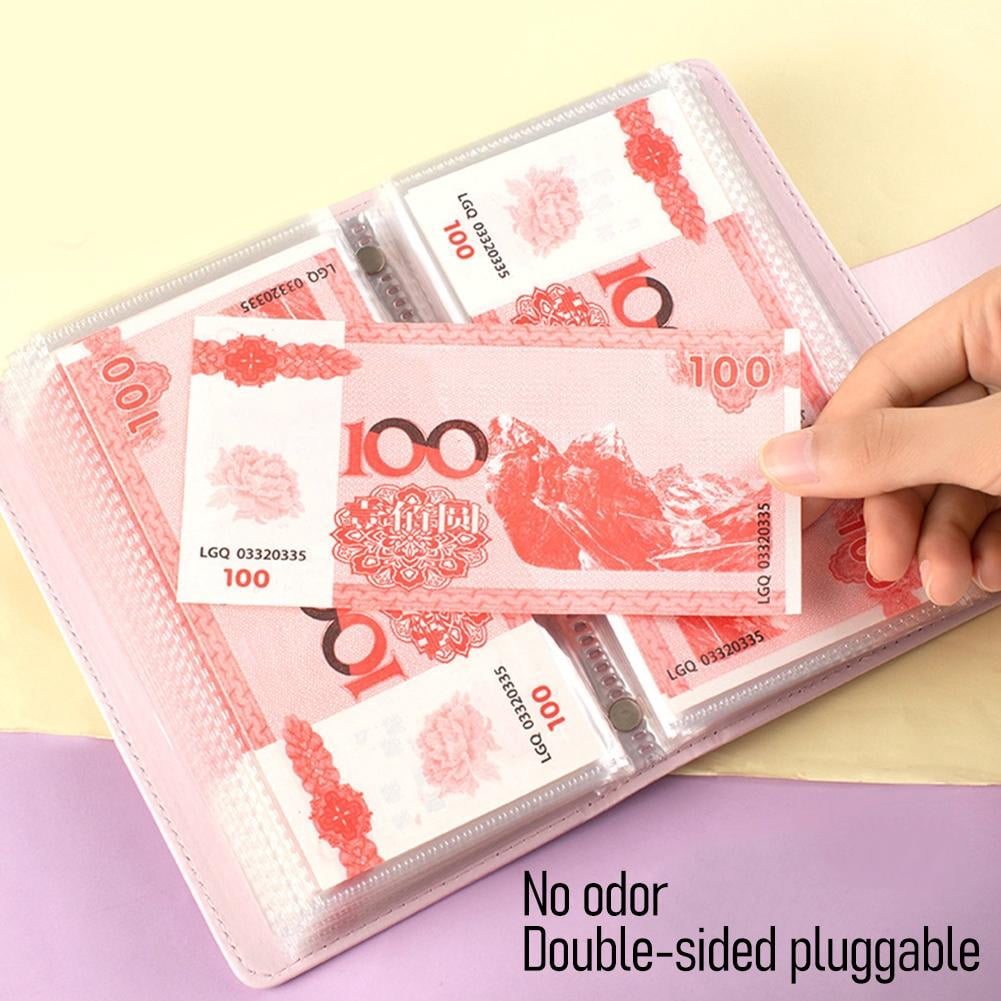 QENASHAING Combination Lock Cash Deposit Book, PU Leather Savings Organizer with 50 Page Cash Envelope System (Pink, 50 Pages) ra4fr