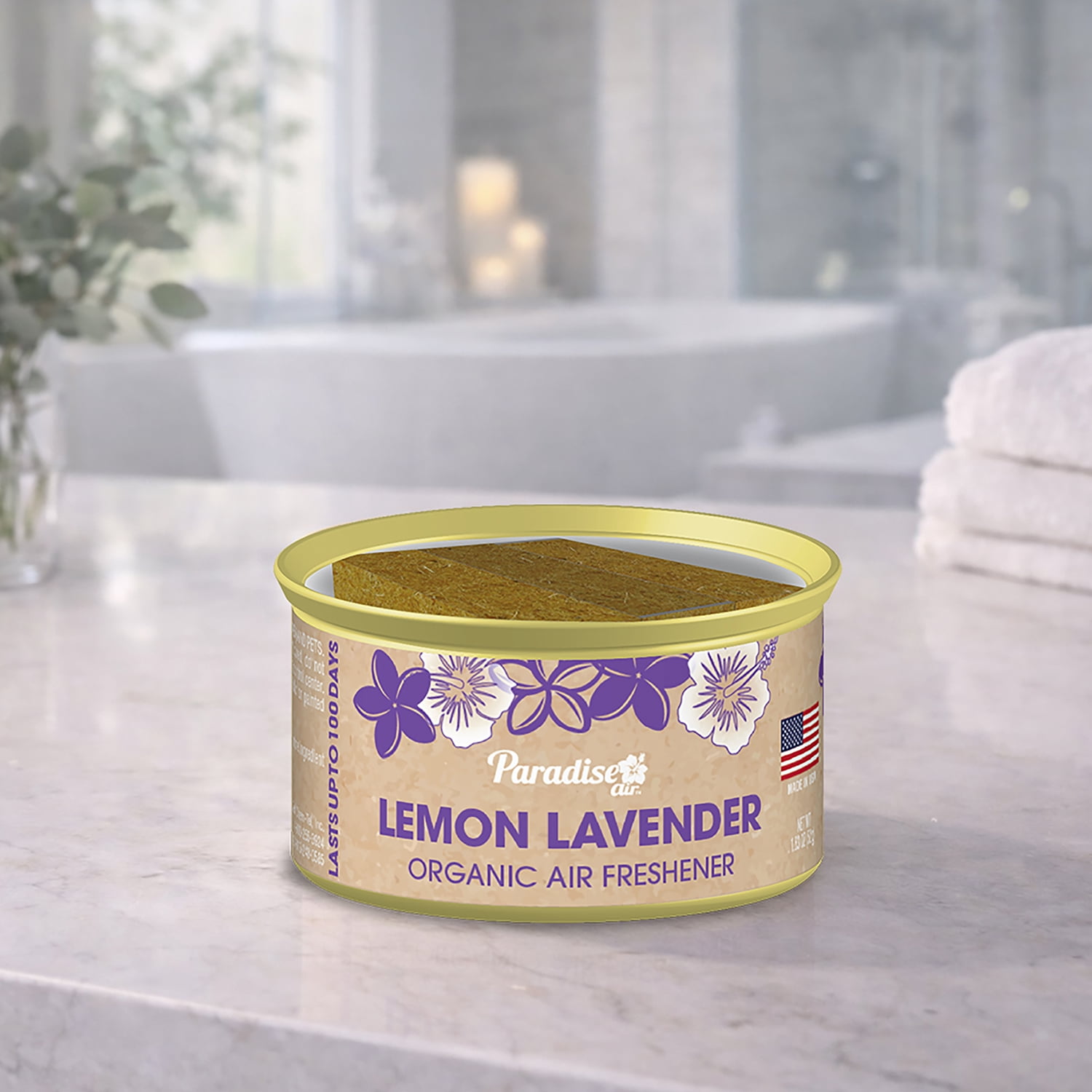 Paradise Air Household Organic Air Freshener, Lemon Lavender Scent, Long-Lasting Odor Neutralizer (1.8 oz) 40p66
