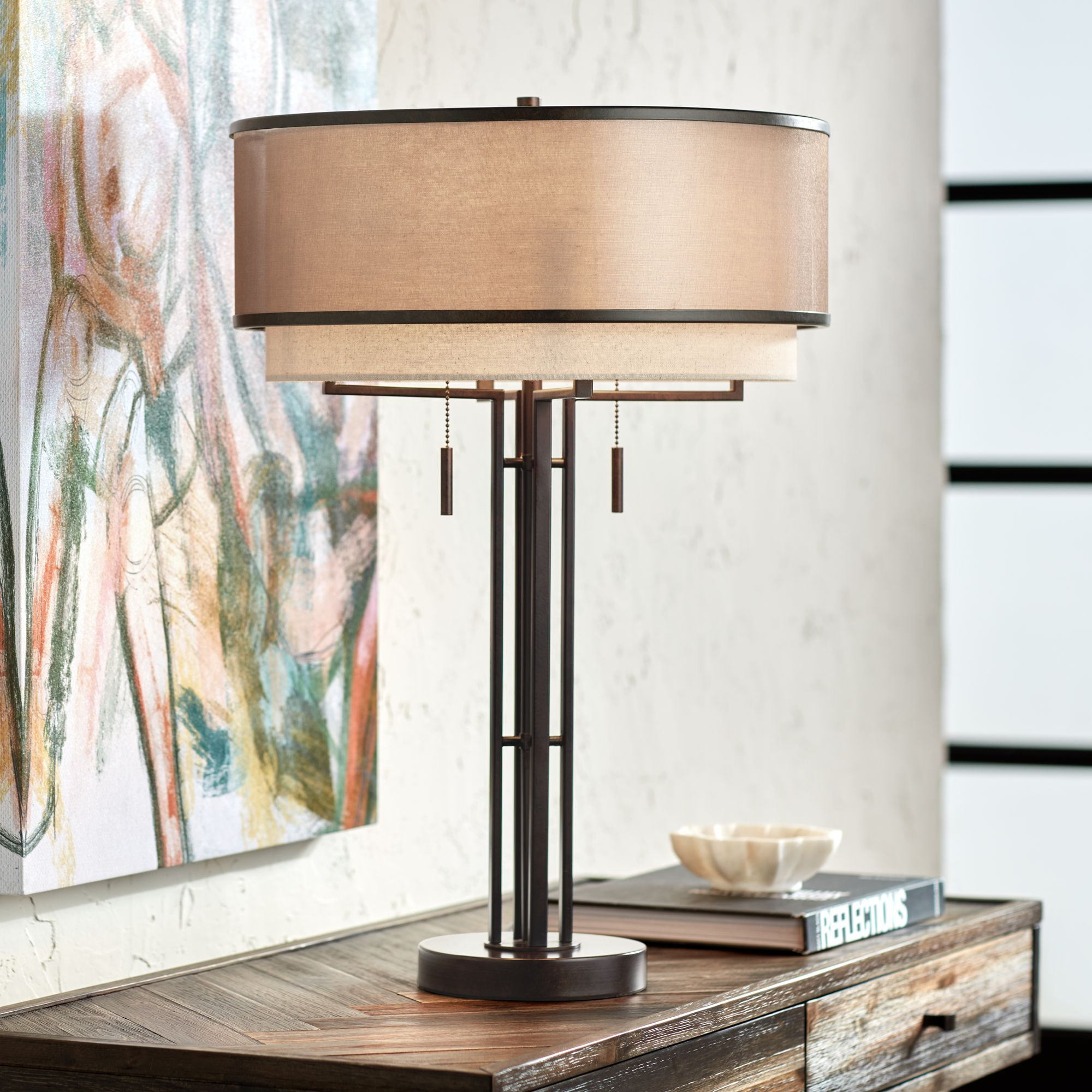 Franklin Iron Works Andes Modern Industrial Table Lamp (Oil Rubbed Bronze, 27.5 in) bzpe2