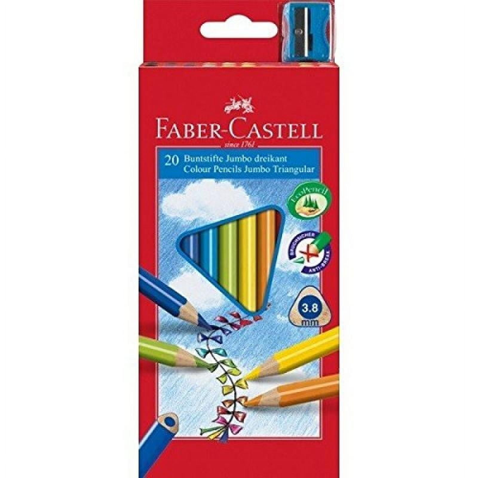 Faber-Castell Jumbo Triangular Colored Pencils (Assorted Colors, 20 ct) dmhqr