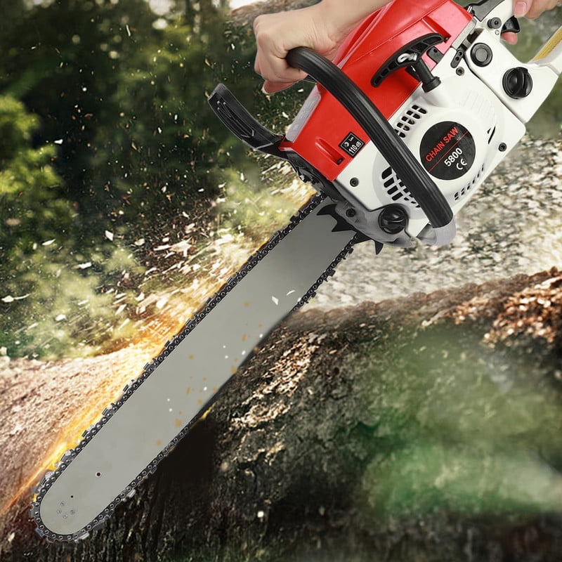 YNCE 58CC Gas Chainsaw, 3.2HP 2-Cycle Engine, 20 in Bar, Anti-Vibration System for Logging and Wood Cutting (20 in) 8bv9r