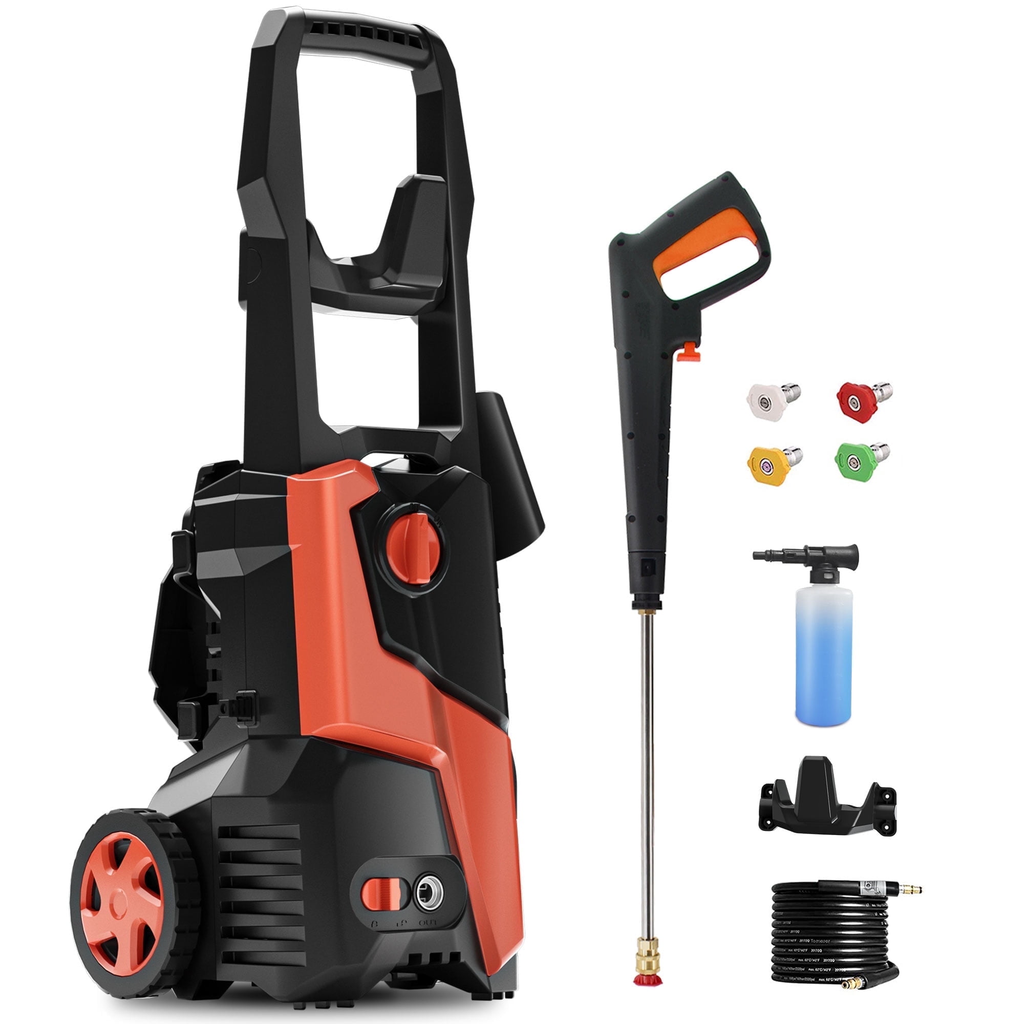 Bosen Electric Pressure Washer 4800 PSI 2.9 GPM High-Pressure Cleaner with Foam Cannon, 4 Nozzles, and 25 ft Hose yjdrk