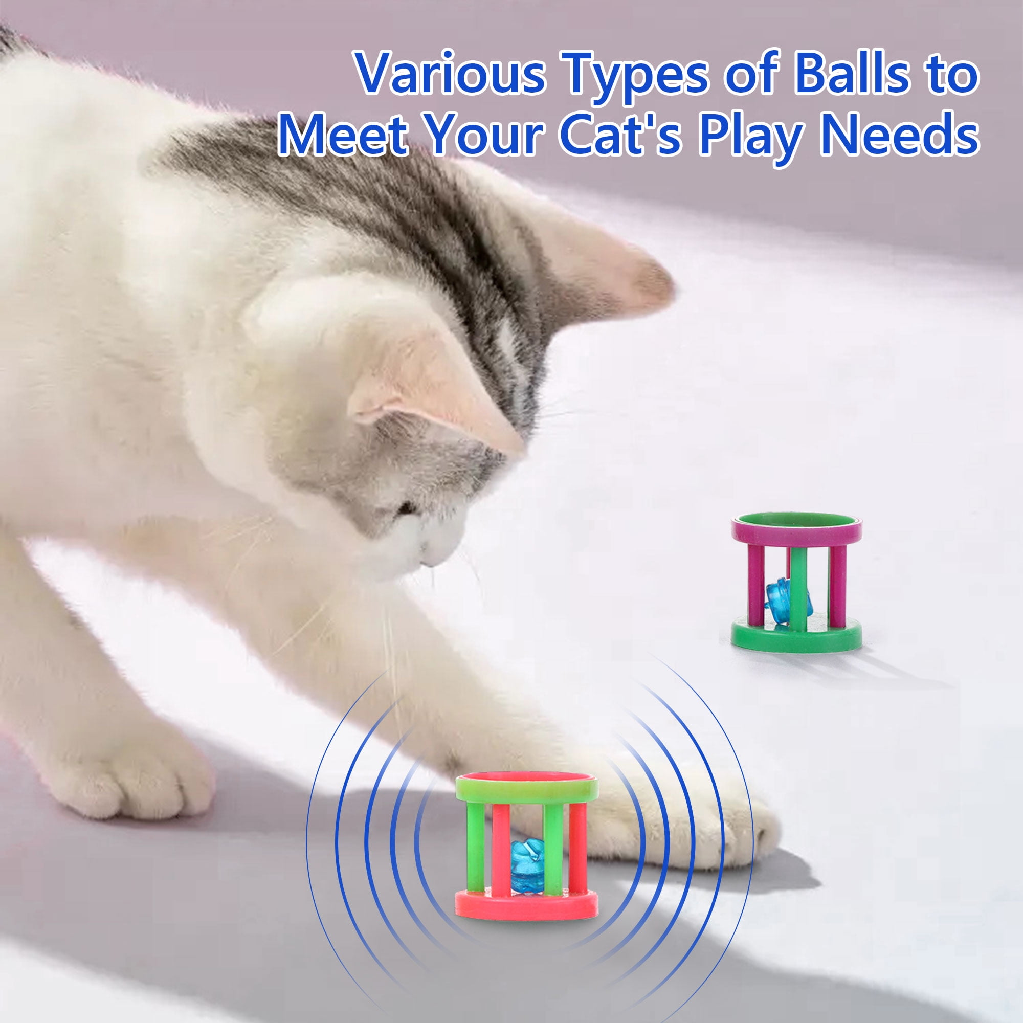 Semfri Interactive Cat Toy Set with Collapsible Tunnel and Feather Teaser Wands (22 Piece Set) pjt9f - Image 3