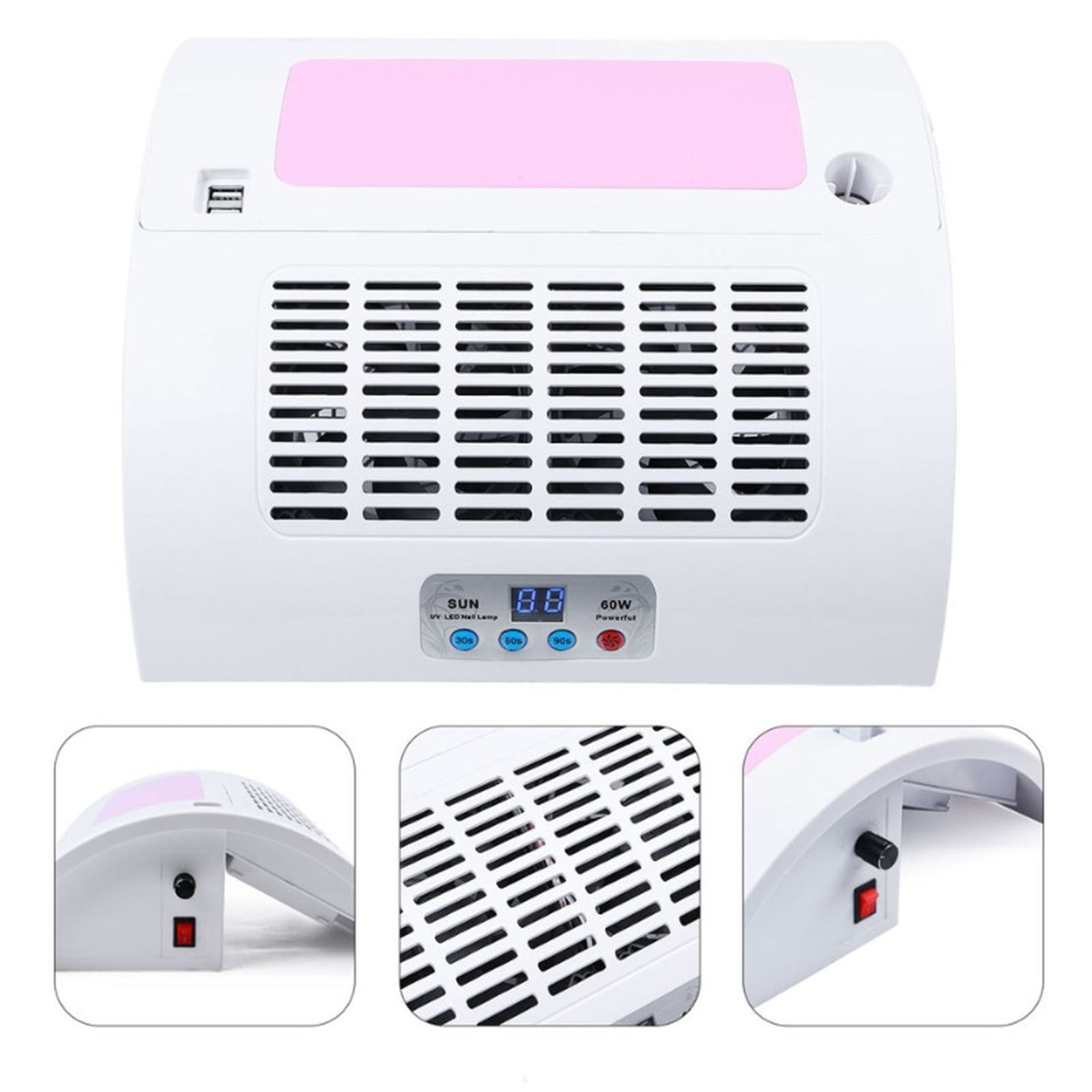 Momo Multifunctional Nail Manicure Station with UV LED Lamp, Electric Drill, and Dust Collector (White, 1 Unit) 6at82