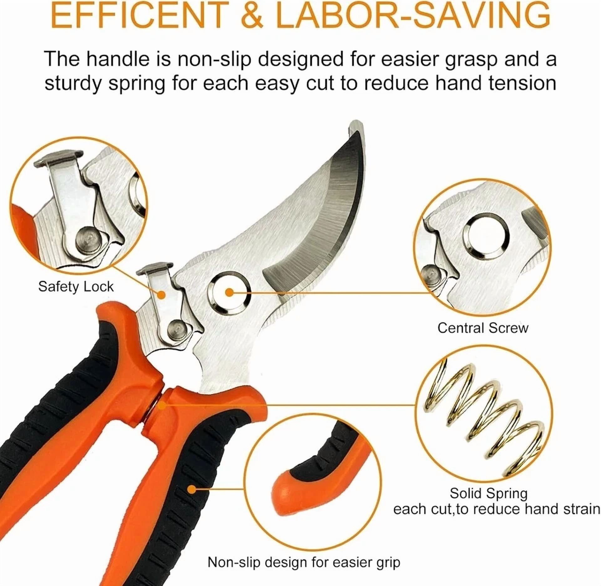 PURELY Pruning Shears and Gardening Gloves Set (4 Pack, 8 in) no4ei