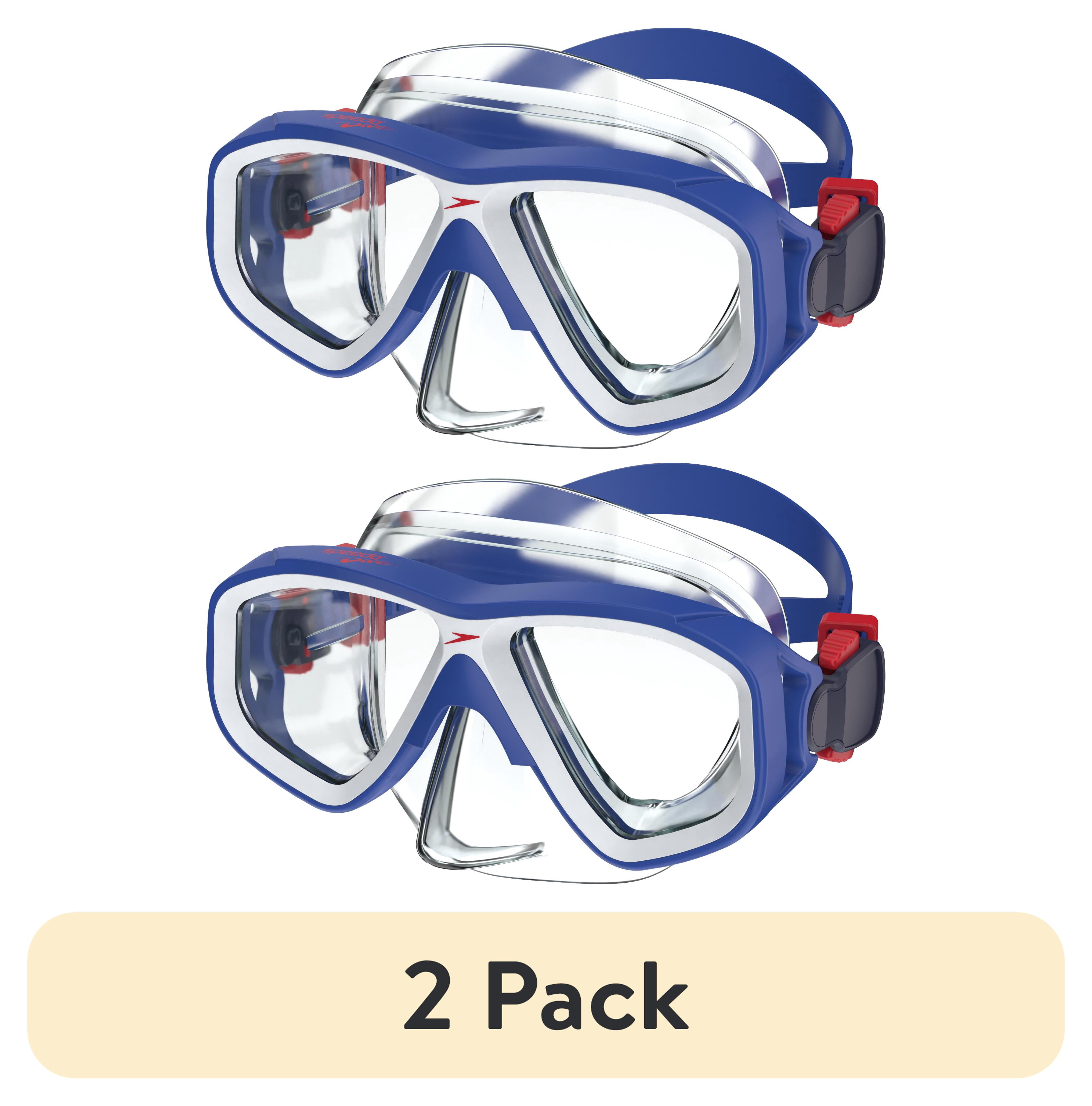 Speedo Kids Compass Swim Mask, Soft Fit with UV Protection, Anti-Fog Lens (Clear, 2 Pack) tzqsc