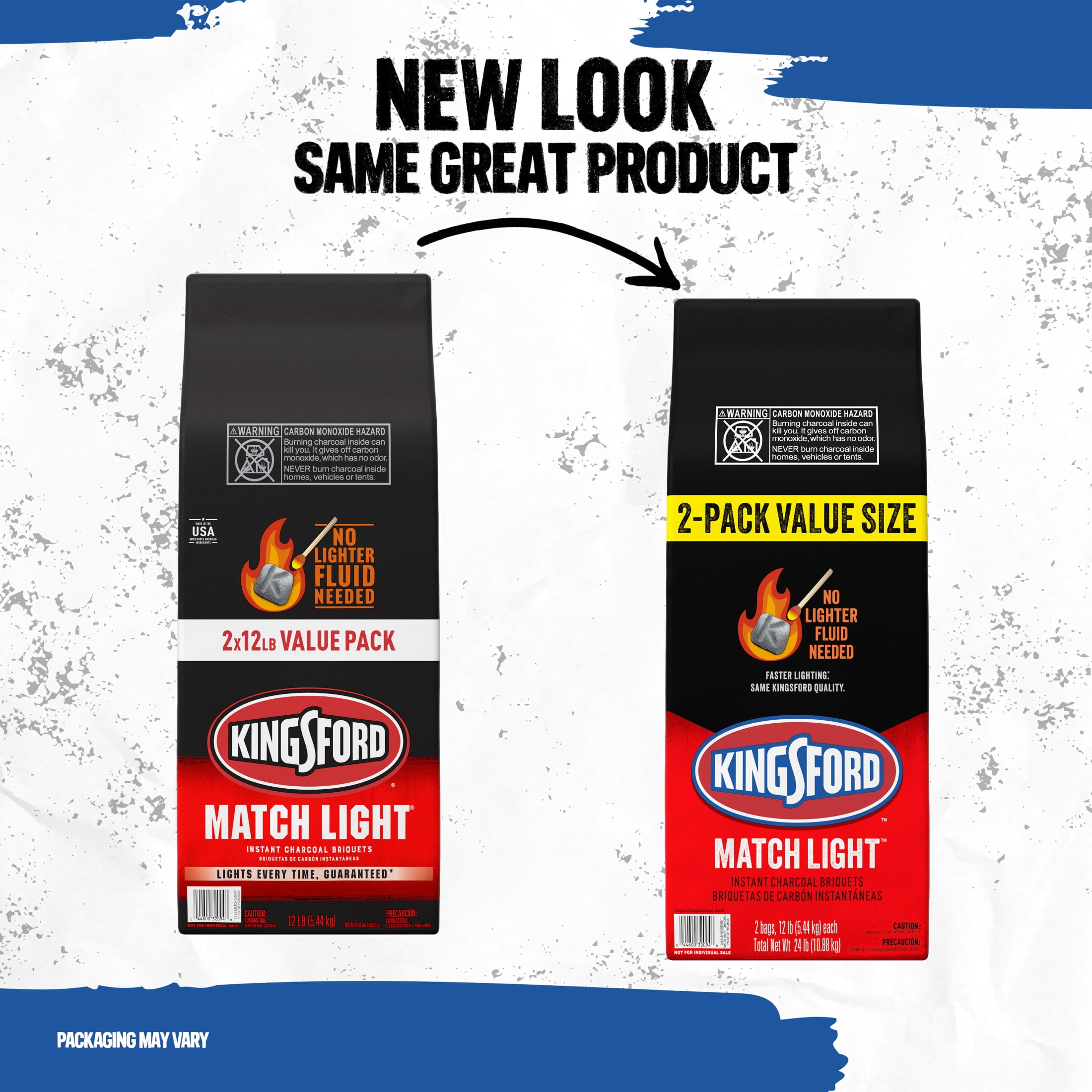 Kingsford Match Light Charcoal Briquets, Fast-Lighting BBQ Fuel (24 lb, 2 Pack) ypa38 - Image 2