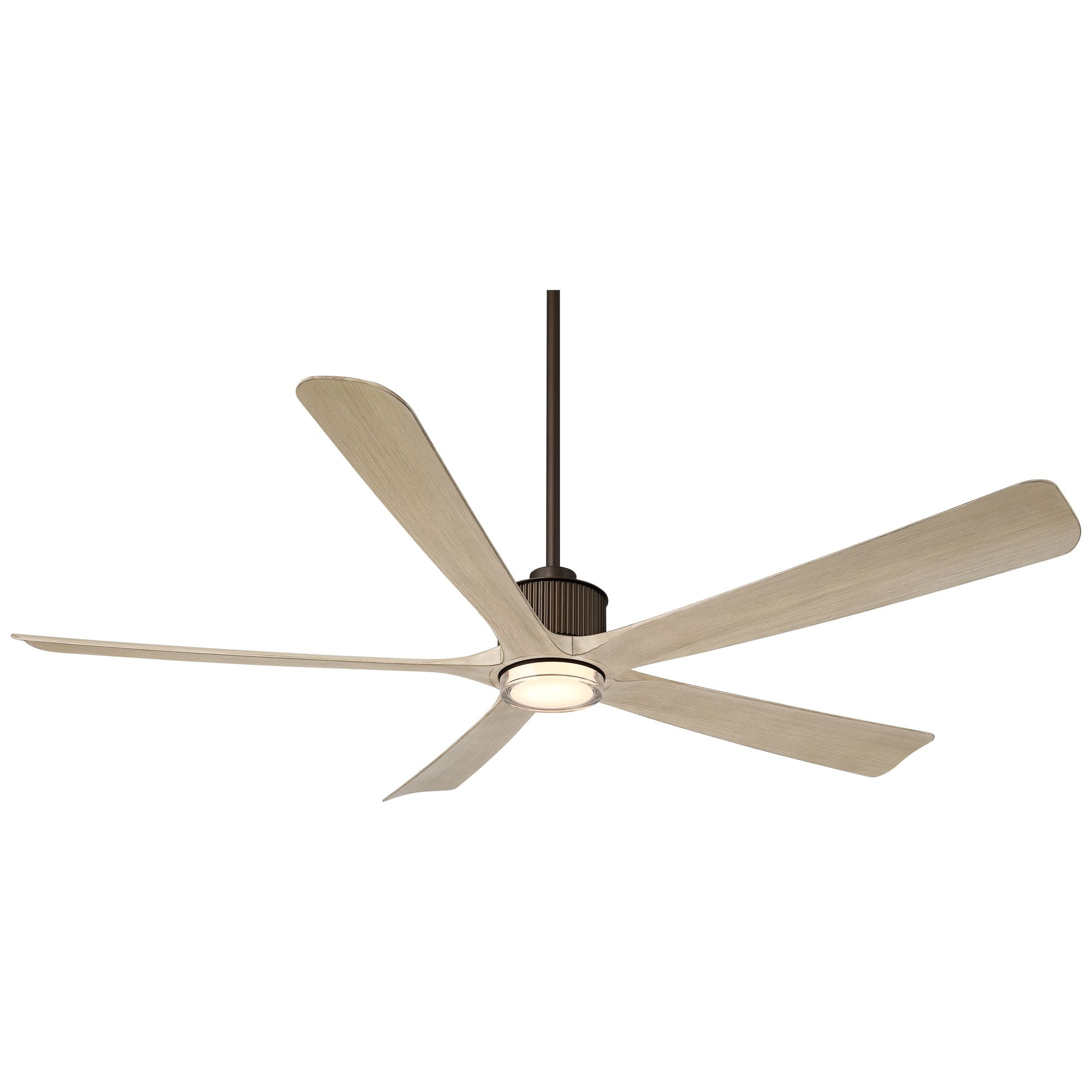 Casa Vieja Hex LED Ceiling Fan with Remote, Bronze Motor and White Oak Blades (60 in) 6hlbs
