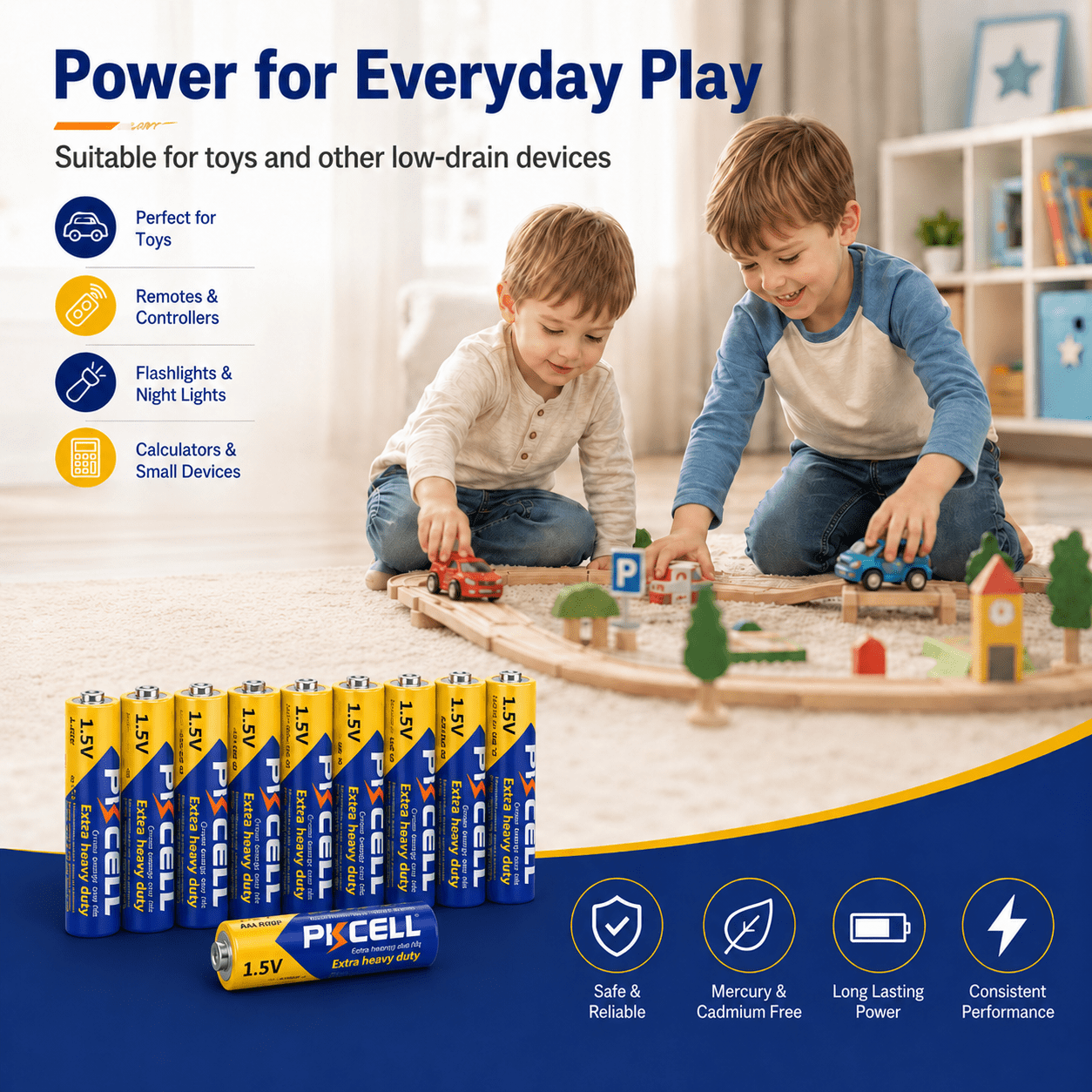 Fuspower Carbon Zinc AA and AAA Batteries (80-Count Value Pack, 40 AA and 40 AAA) igb61