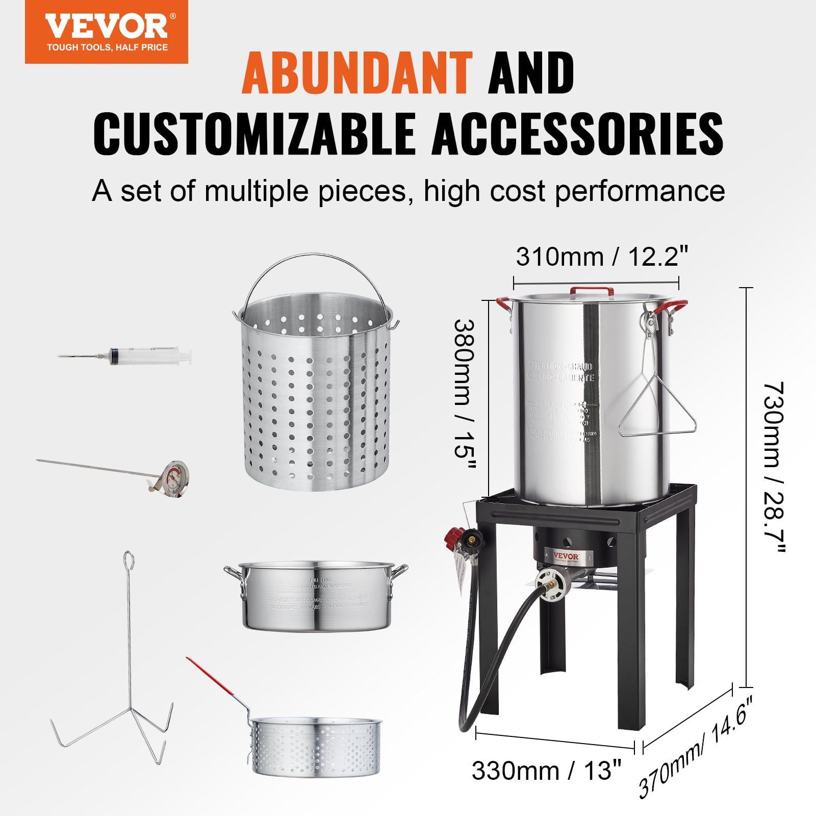 Masterbuilt 30QT Aluminum Turkey Deep Fryer Kit with High-Pressure Burner (30 qt, Silver) r0yli