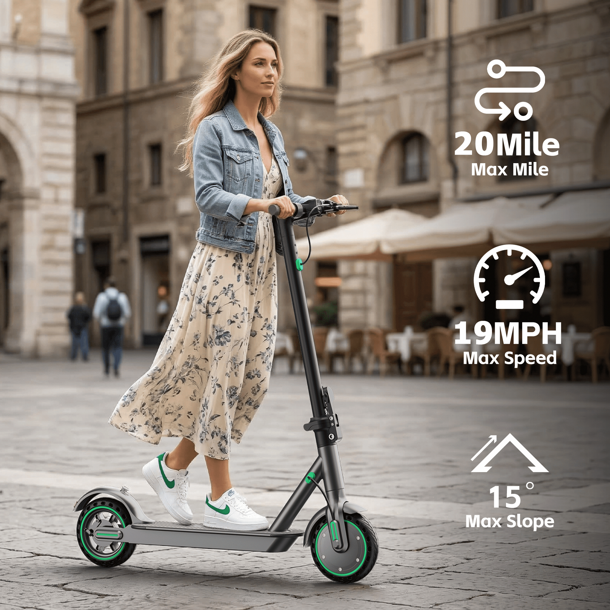 Keemigo Electric Scooter for Adults, Foldable Portable Commuter E-Scooter, 350W Motor, 19mph Max Speed, 20 Mile Range (Blue, 8.5 in) vsk56