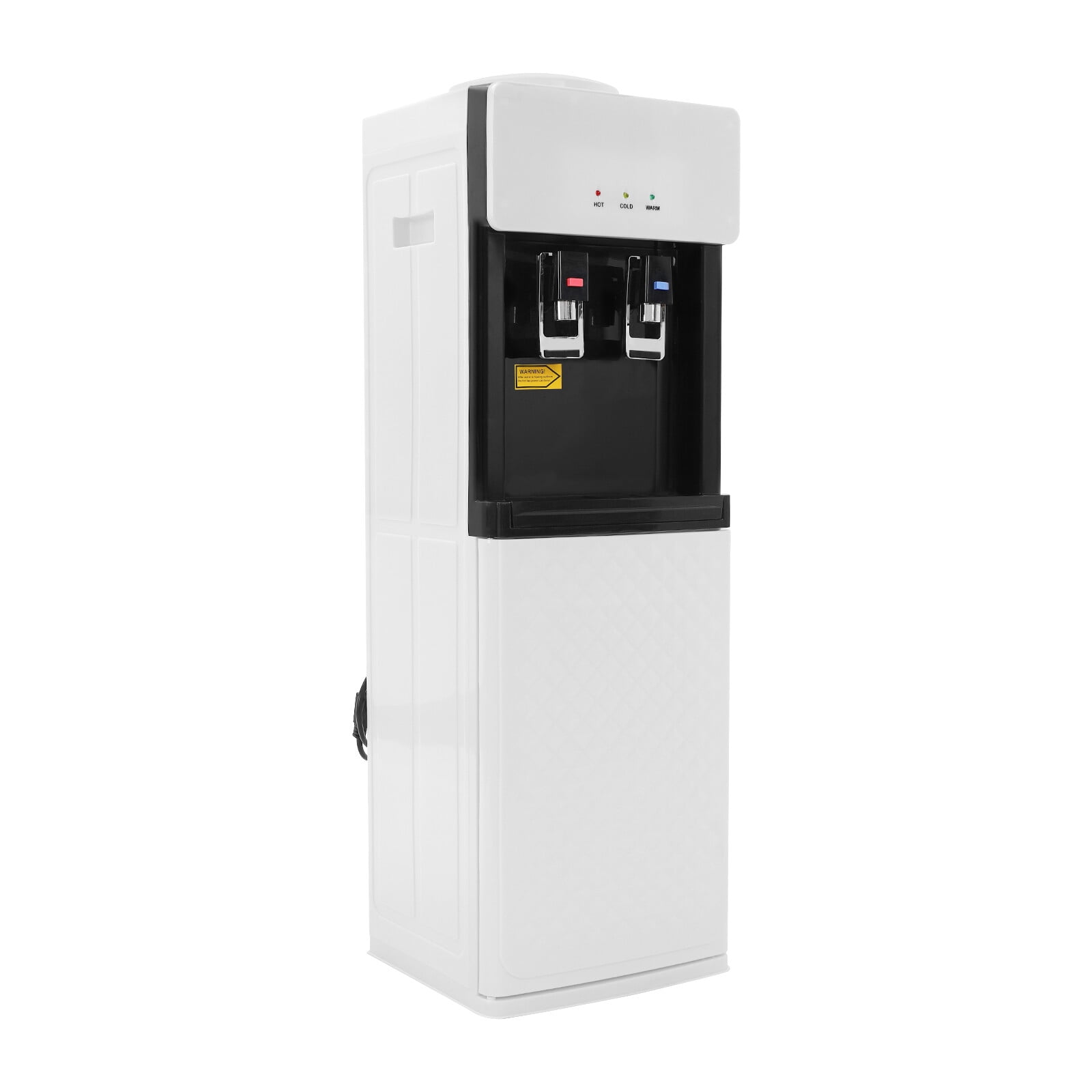 Generic Hot and Cold Water Dispenser Top Loading Standing Cooler with Safety Lock and Storage Cabinet (White, 5 Gallon) dn3z8