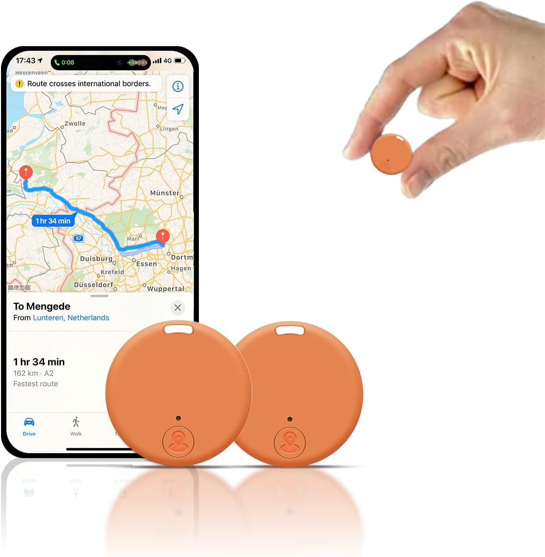 Yanwan Mini GPS Tracker for Vehicles, Real-time Car Locator and Anti-Lost Tracking Device (Orange, 2 Pack) hw162
