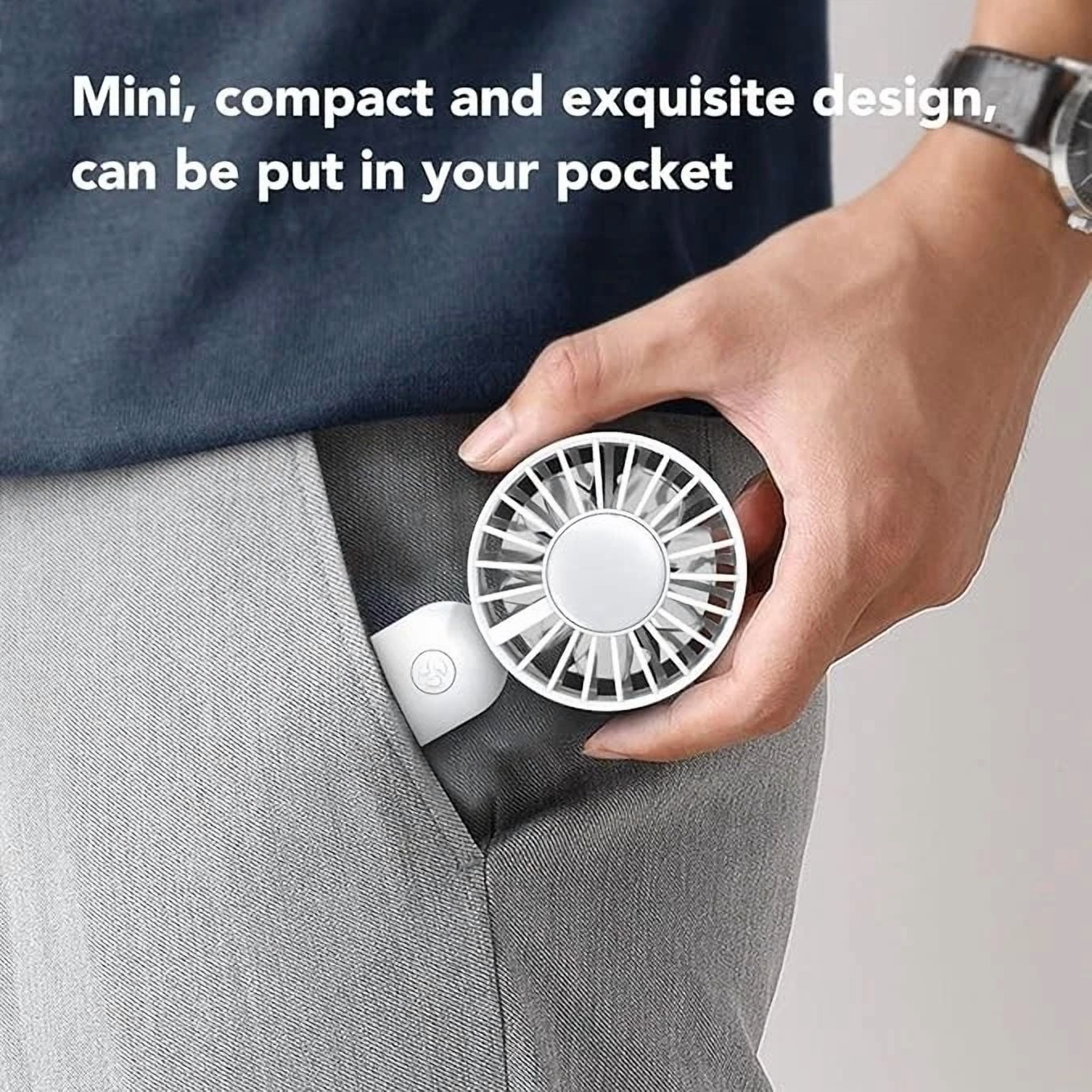 VAULT Handheld Fan Rechargeable Mini Portable Cooling Fan (White, 6 in) fkeif