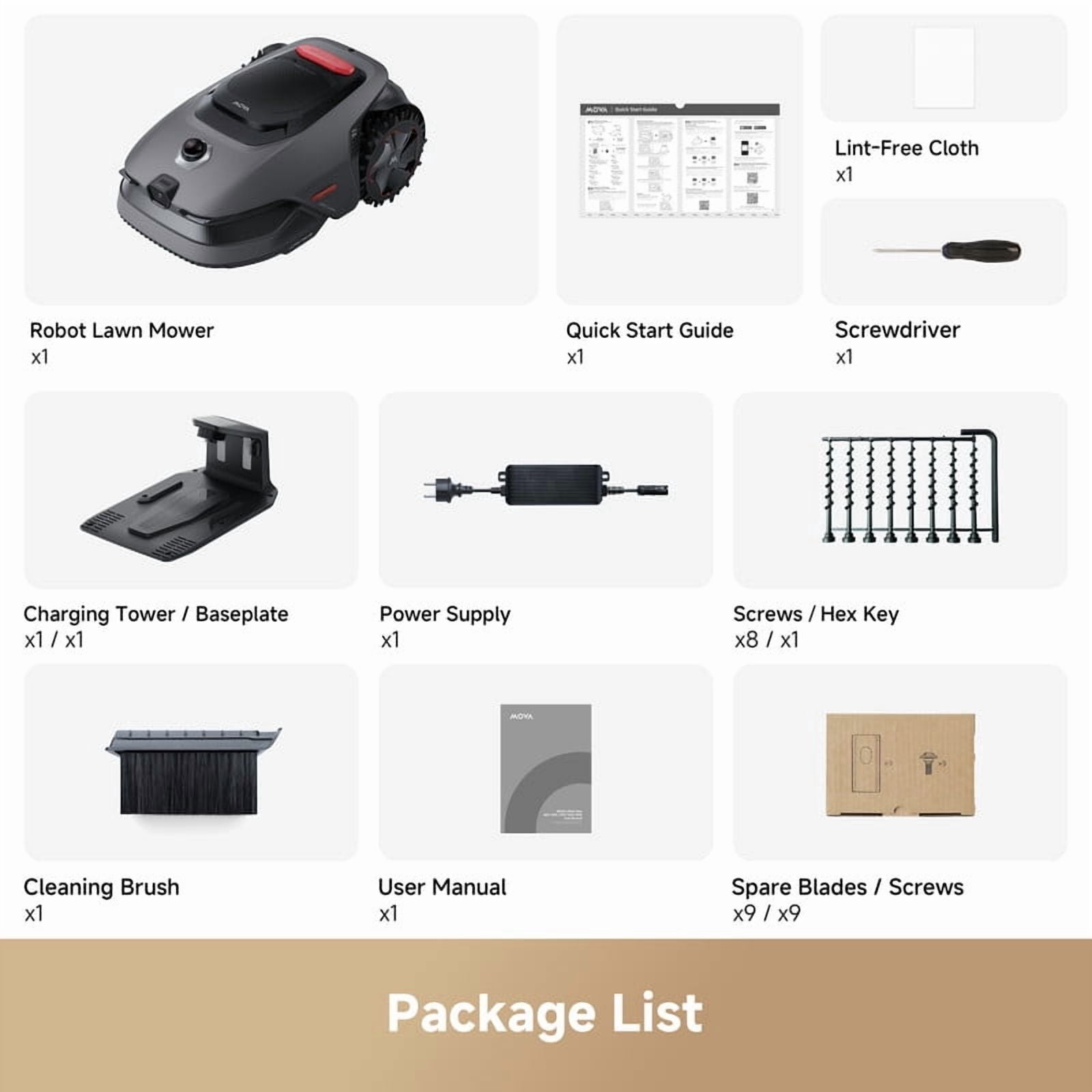 MOVA LiDAX Ultra 1000 Robotic Lawn Mower, AI-Powered 3D LiDAR Navigation, Edge Cutting, Smart Obstacle Avoidance (0.25 Acre) 6l729