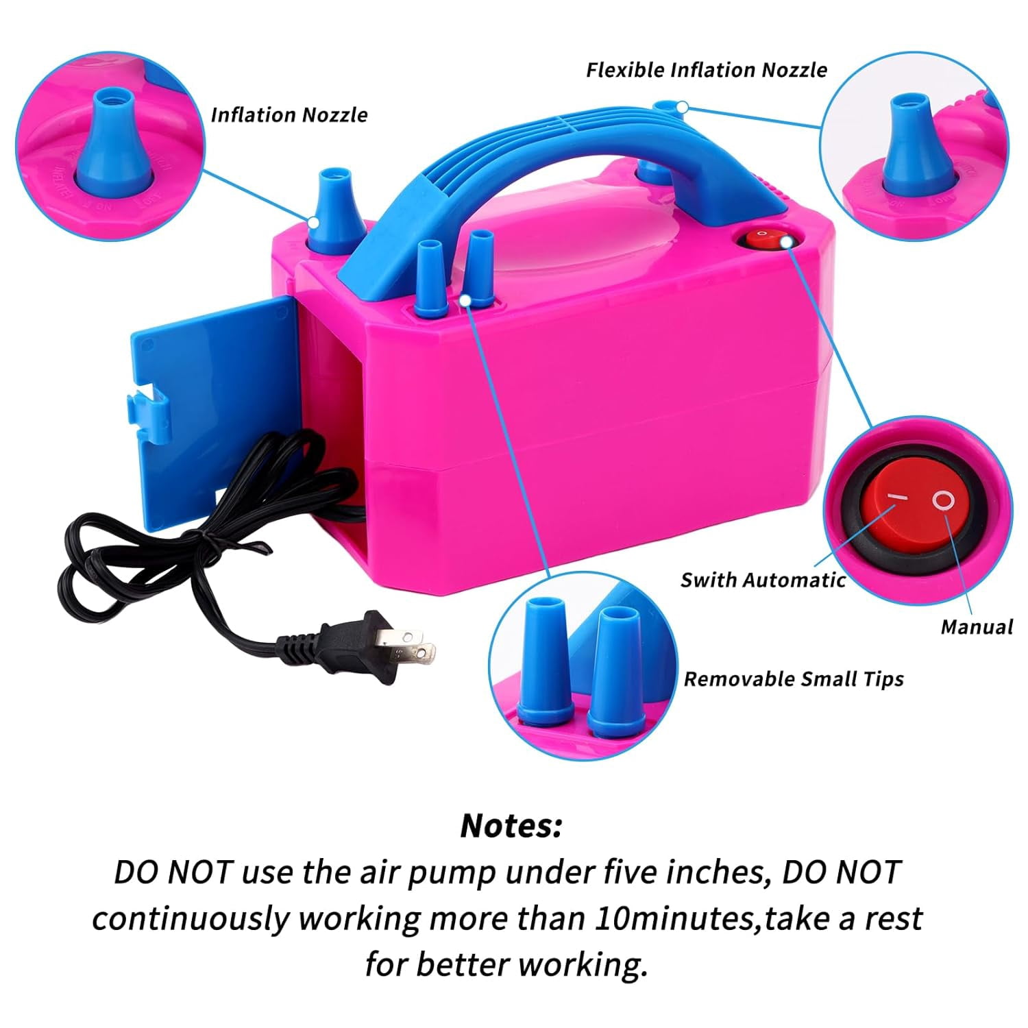 Generic Balloon Arch Kit with Electric Pump, Adjustable Floor Stand, Party Decoration Set (Pink, 10 ft) 4ka05