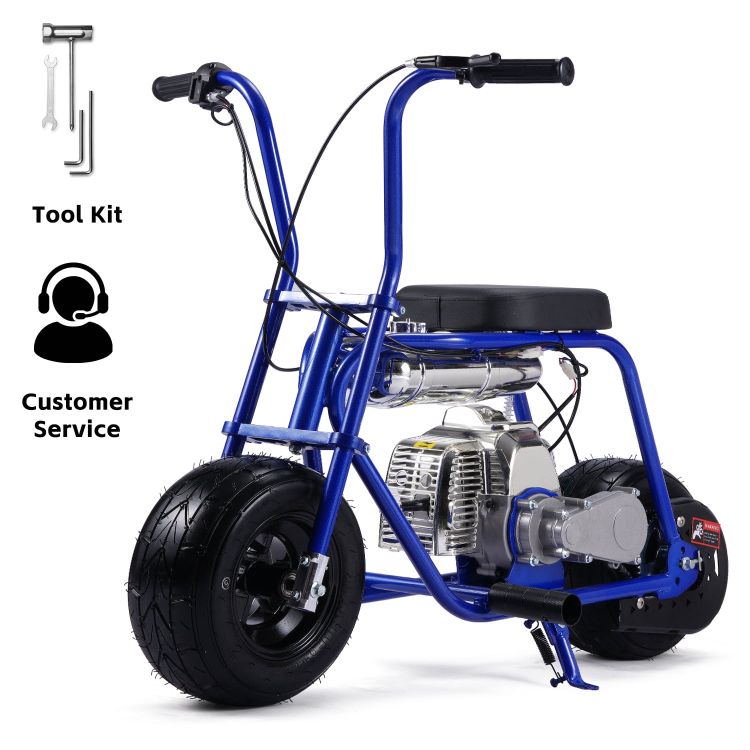 TOXOZERS 50cc Gas-Powered Mini Dirt Bike, Off-Road Motocross Starter for Kids (Blue, 150 lb Capacity) ktuu3