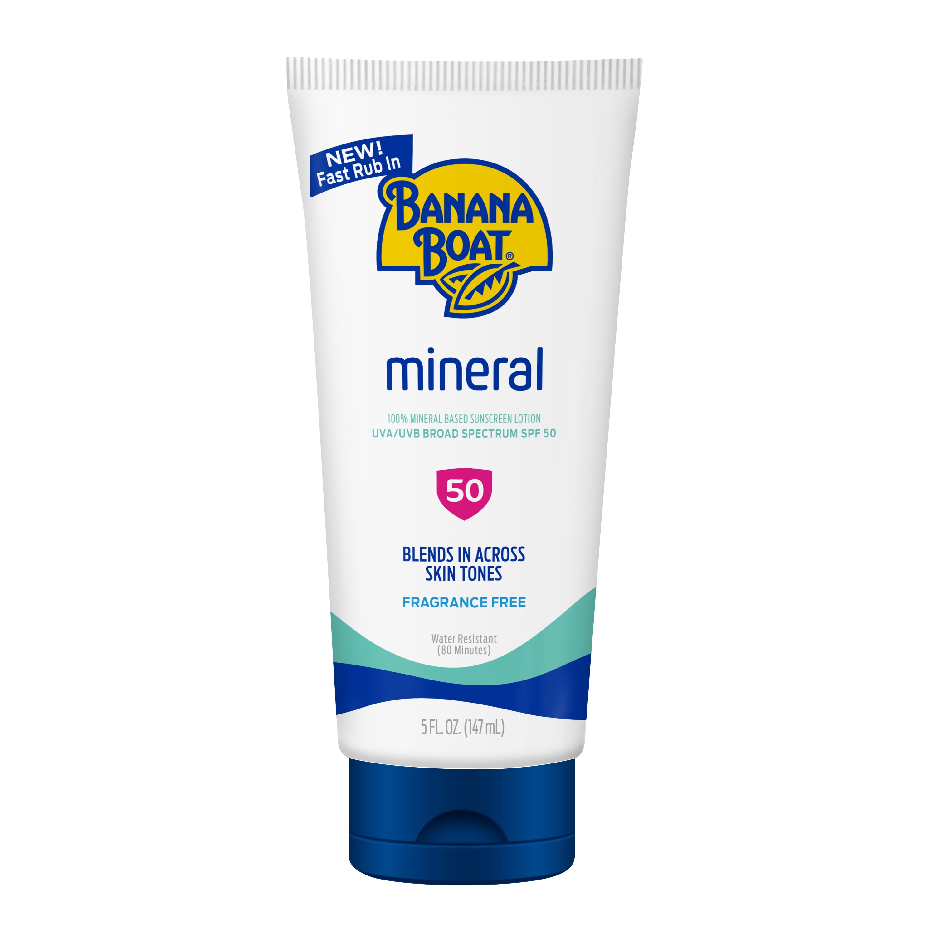 Banana Boat Mineral Sunscreen SPF 50, Broad Spectrum Sun Protection Lotion (White, 5 fl oz) 0bae1