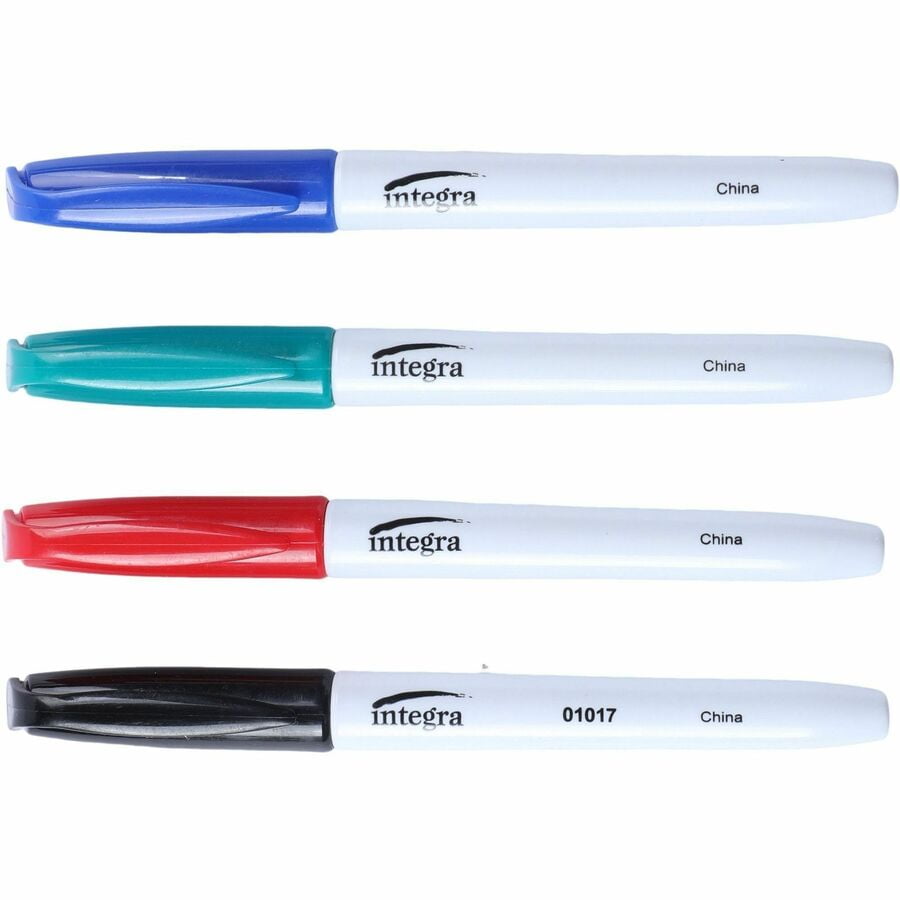Integra Dry-Erase Whiteboard Markers, Bullet Tip, Low-Odor Ink (Assorted Colors, 4-Pack) rn72b
