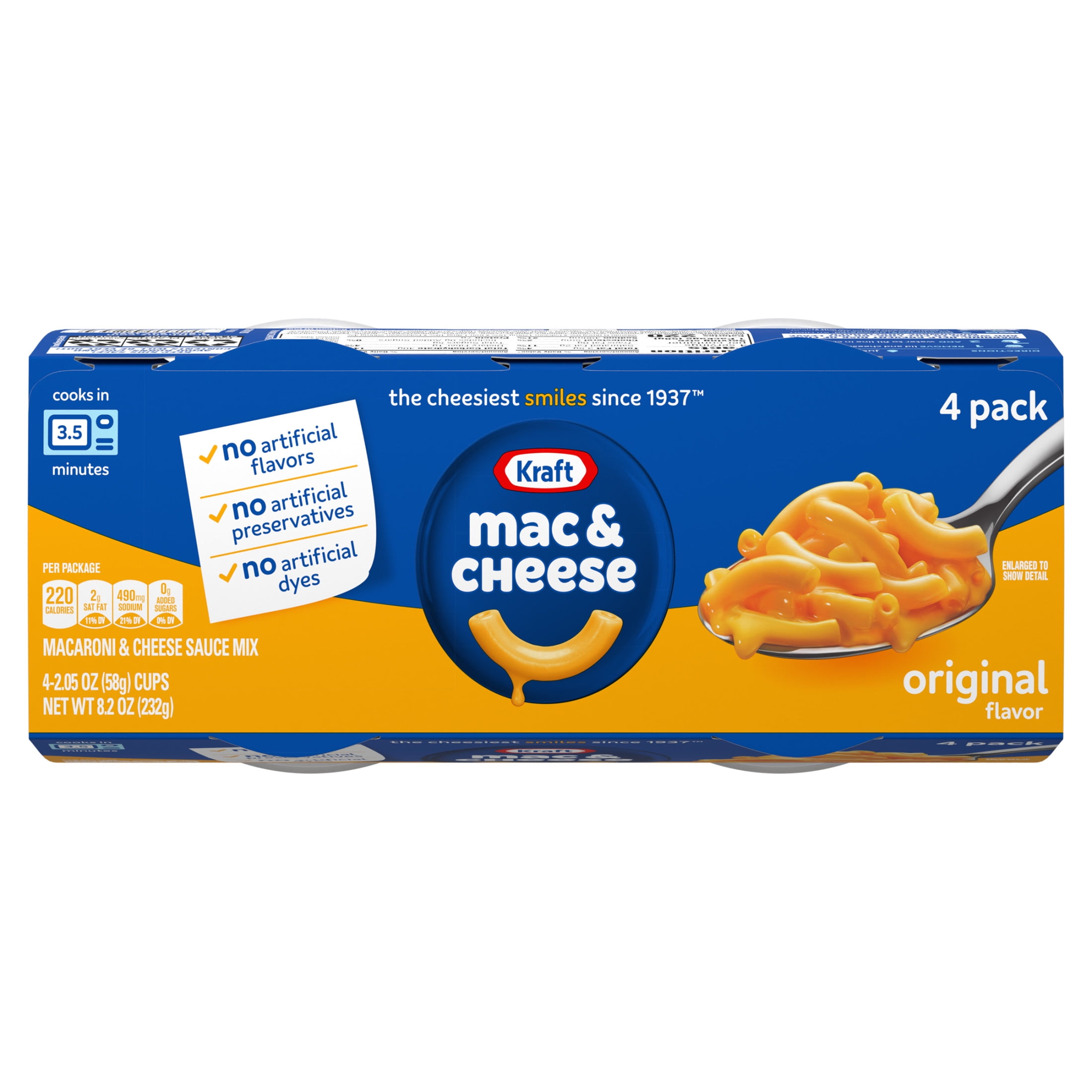 Kraft Original Macaroni and Cheese Dinner Cups (4 Pack, 2.05 oz Each) 4juec
