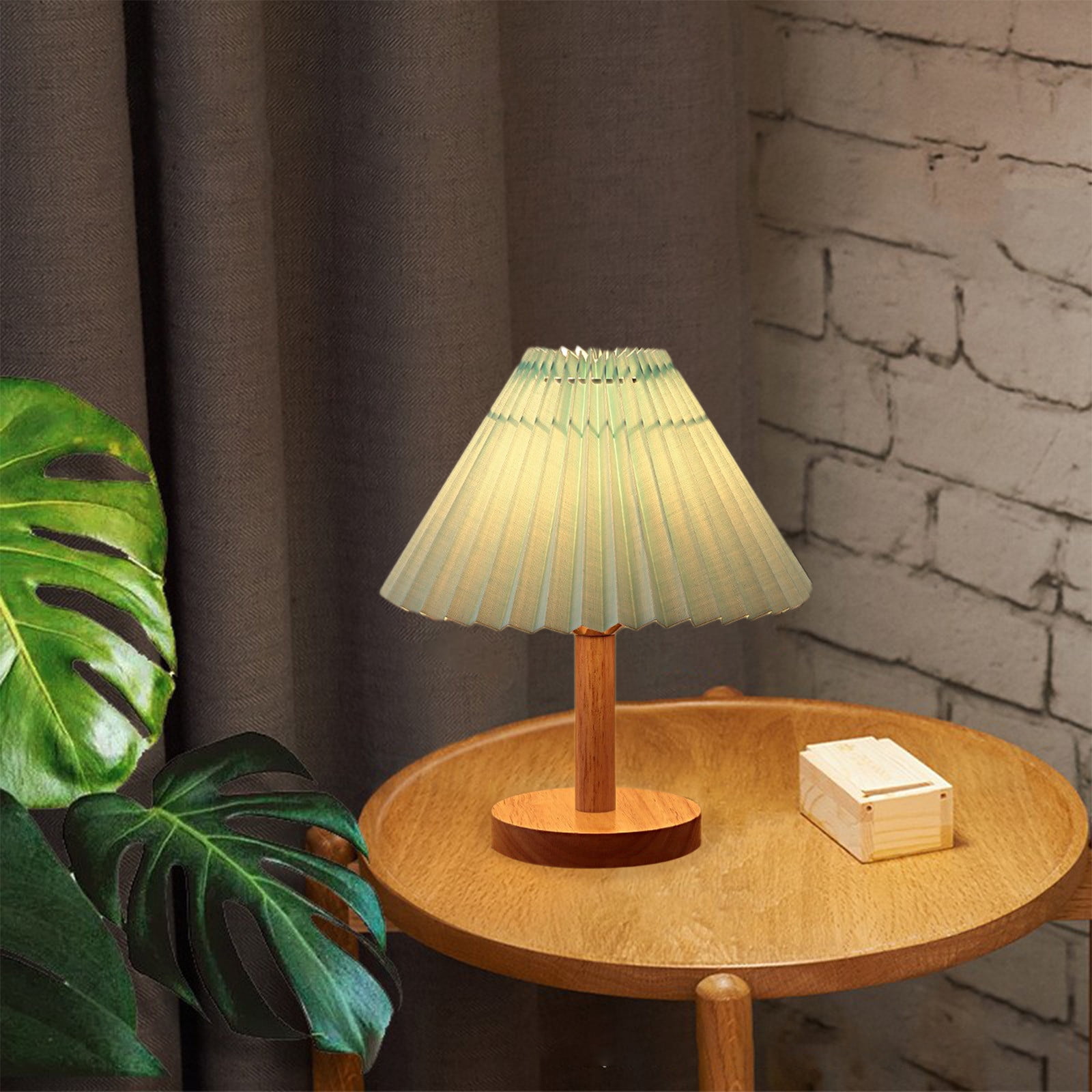 BIWEUTYDYS Dimmable LED Table Lamp with USB Charging Ports and Fabric Shade (Green, 10 in x 9 in x 9 in) ysbxg