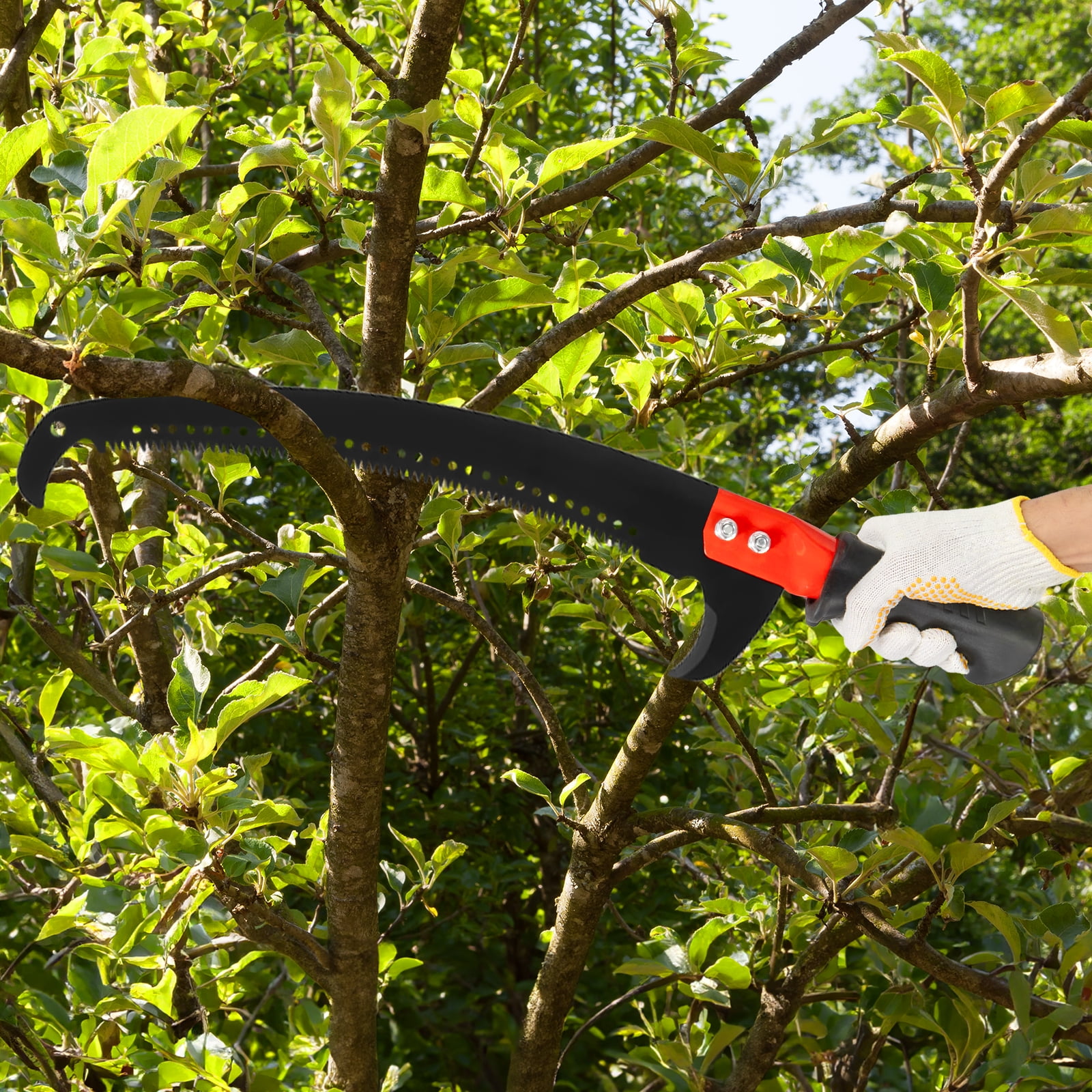 Zimtown Extendable Pole Saw for Tree Trimming (Orange, 24 ft) x57ax