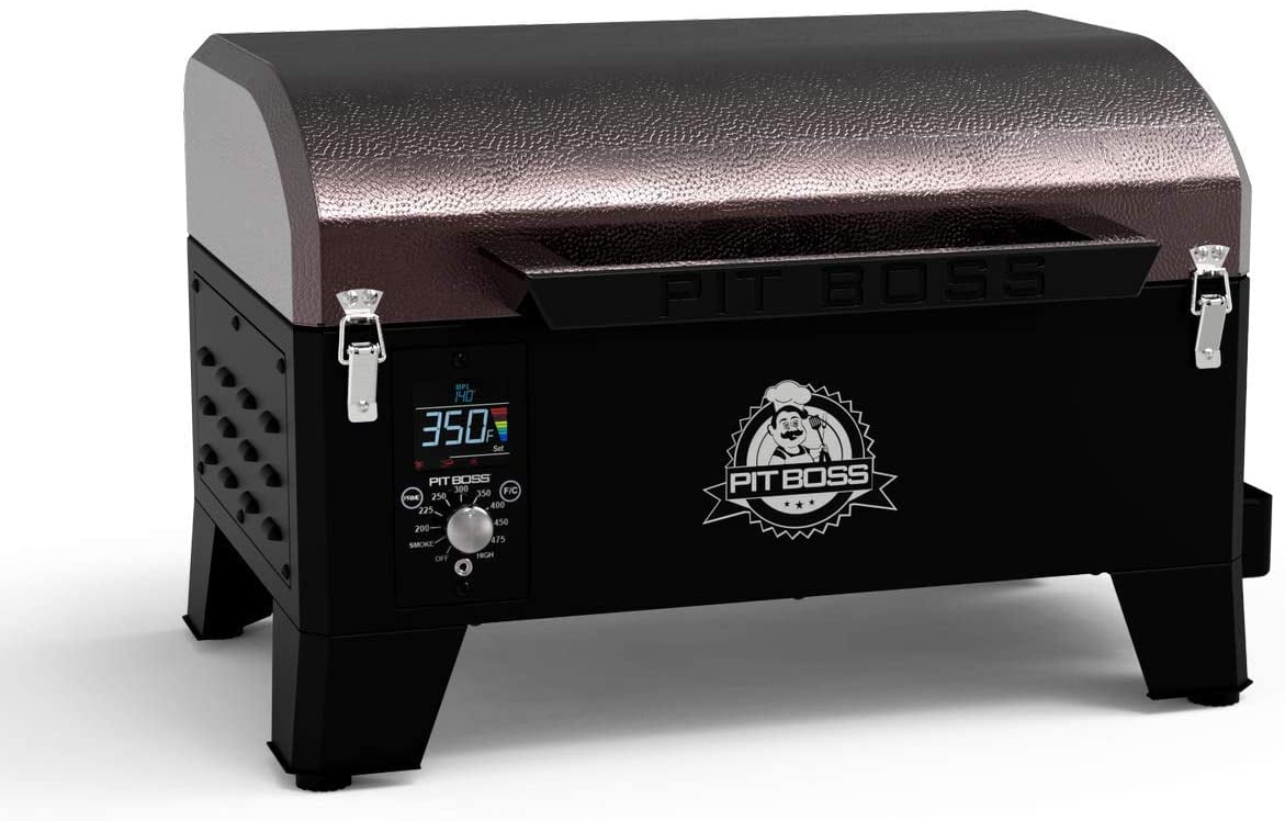 Pit Boss Portable Tabletop Pellet Grill, Wood Pellet Fueled BBQ Smoker (Mahogany, 256 sq in) no8hy
