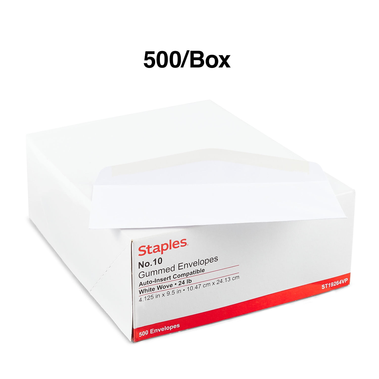 Staples #10 Business Envelopes, Diagonal-Seam Gummed Flap, White (500 Count, 4.125 in x 9.5 in) bwhwx