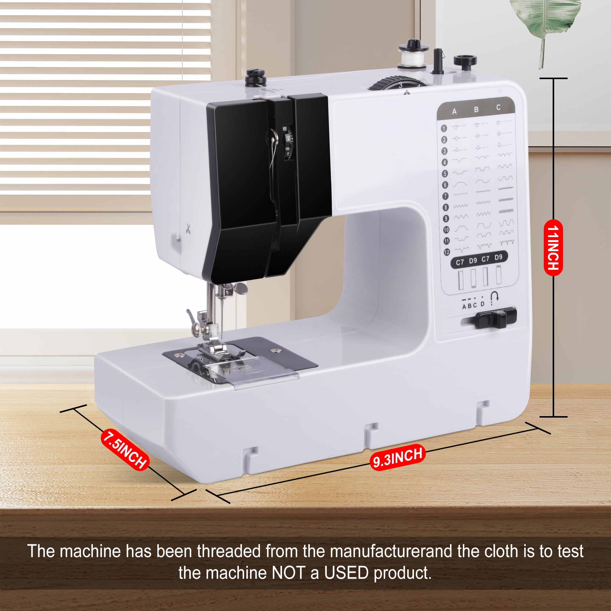 BCOOSS Portable Sewing Machine for Beginners with Extension Table and 38 Built-in Stitches (Black, 1 Unit) t9e8o