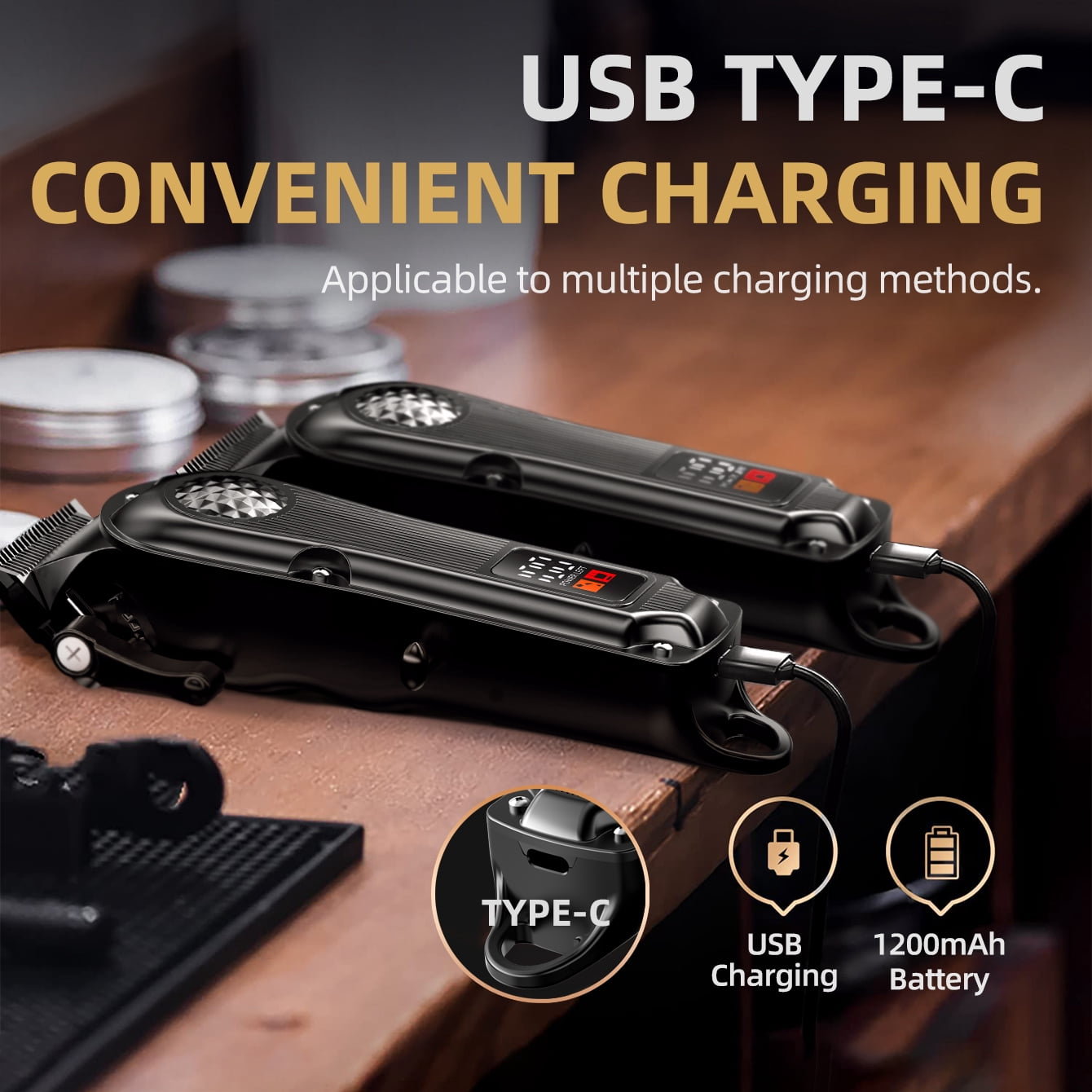 Obacre Professional Cordless Hair Clipper and Beard Trimmer Set (Black, 1 Piece) q1y7f