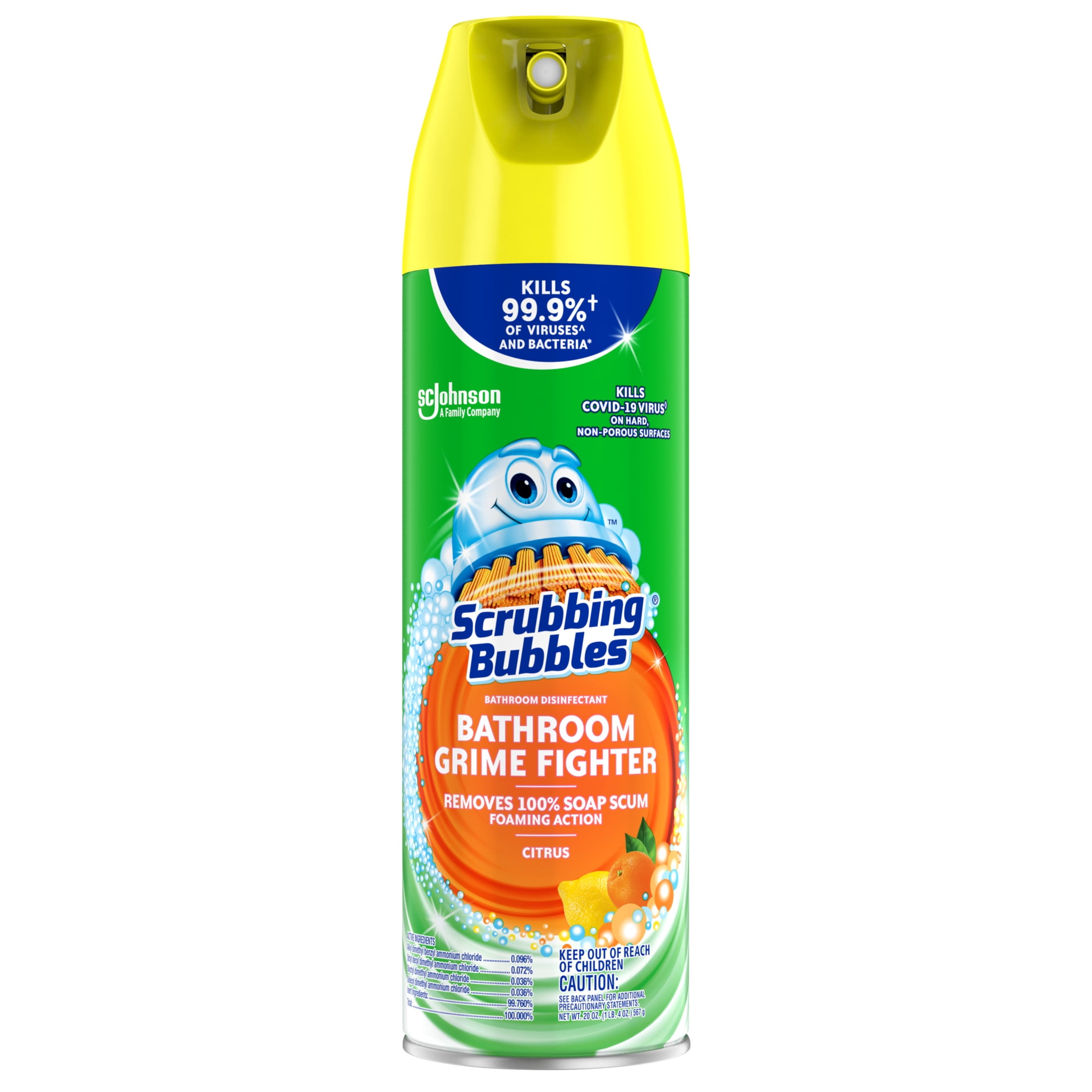 Scrubbing Bubbles Bathroom Grime Fighter Disinfectant Spray, Citrus Scent (20 oz) xk2ah
