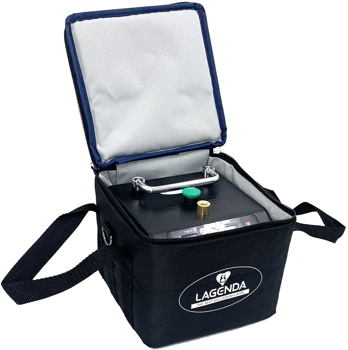 ECUTEE Electric Balloon Pump with Timer and Battery Display (Black, 5.5 x 5.5 x 6.7 in) k5cxb
